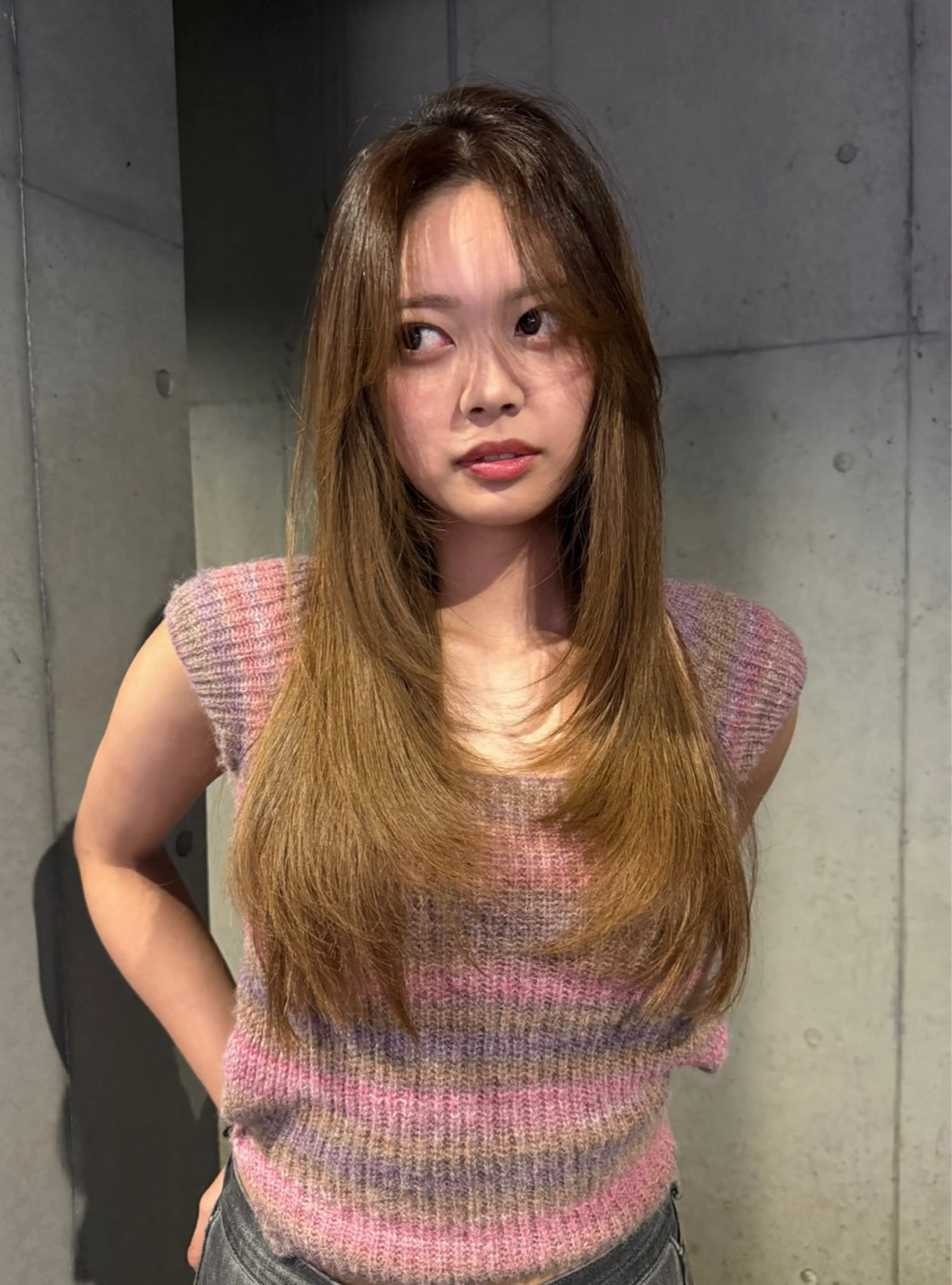 ロング ヘアカラー トリートメント ハイトーン/レイヤー だいちのヘアスタイル