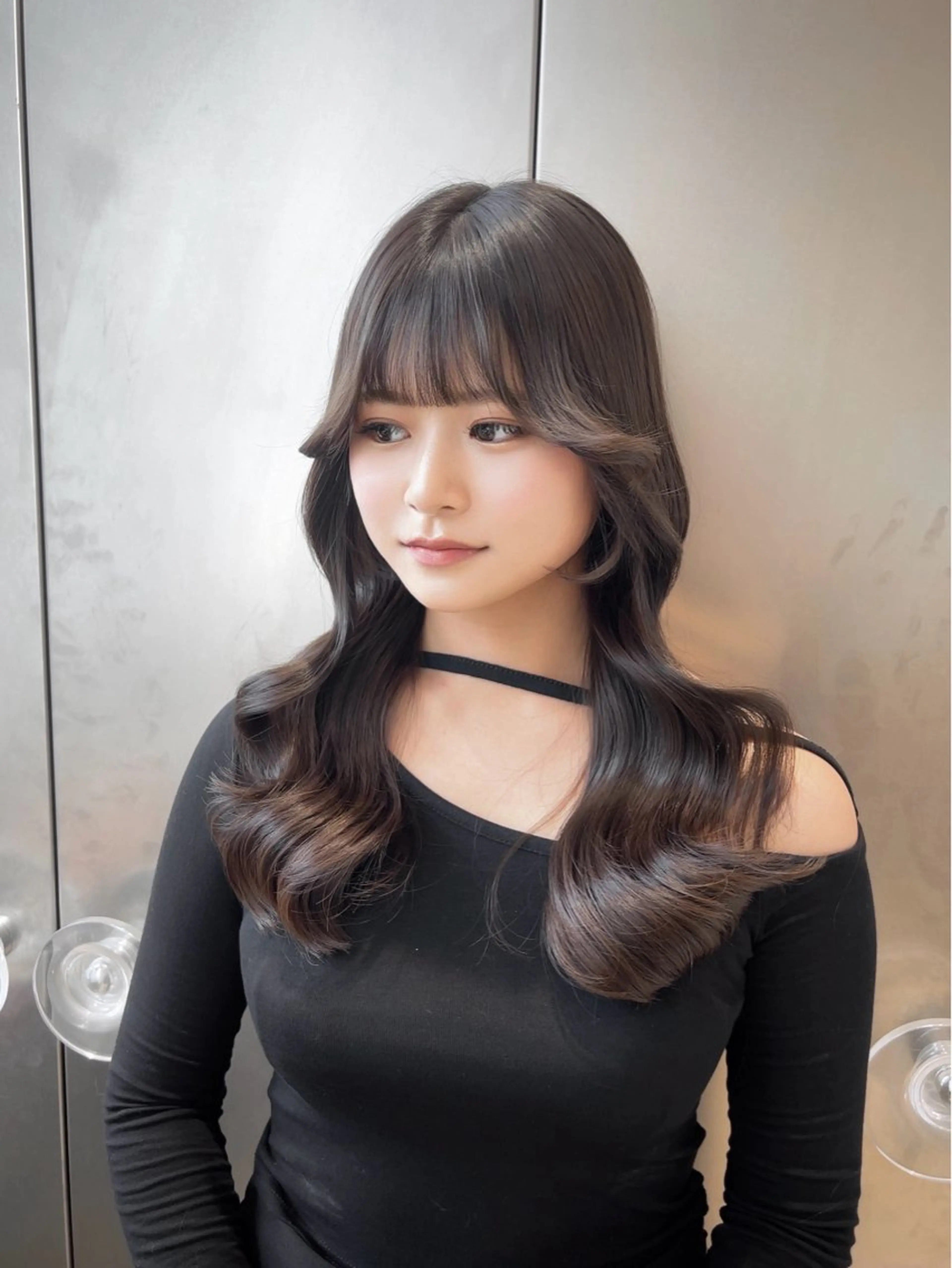 ロング カラー グレージュ 🩷韓国ヘア/ヨシン モリ🩷Maikaのヘアスタイル