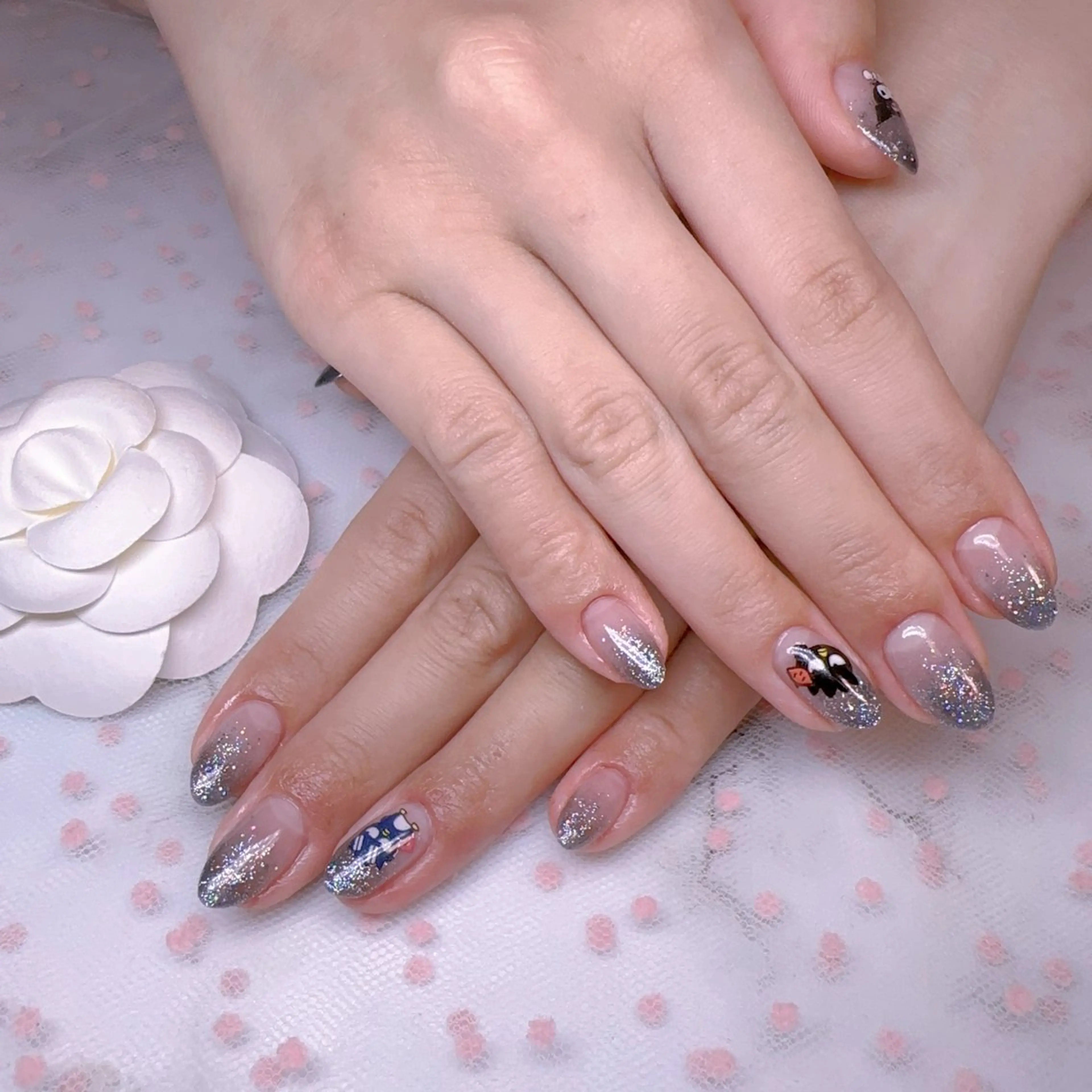 ネイル オーロラネイル フットネイル グラデーション 韓国ネイル ラメ(グリッター) ハンドネイル Belle nail salon 新小岩のネイルデザイン