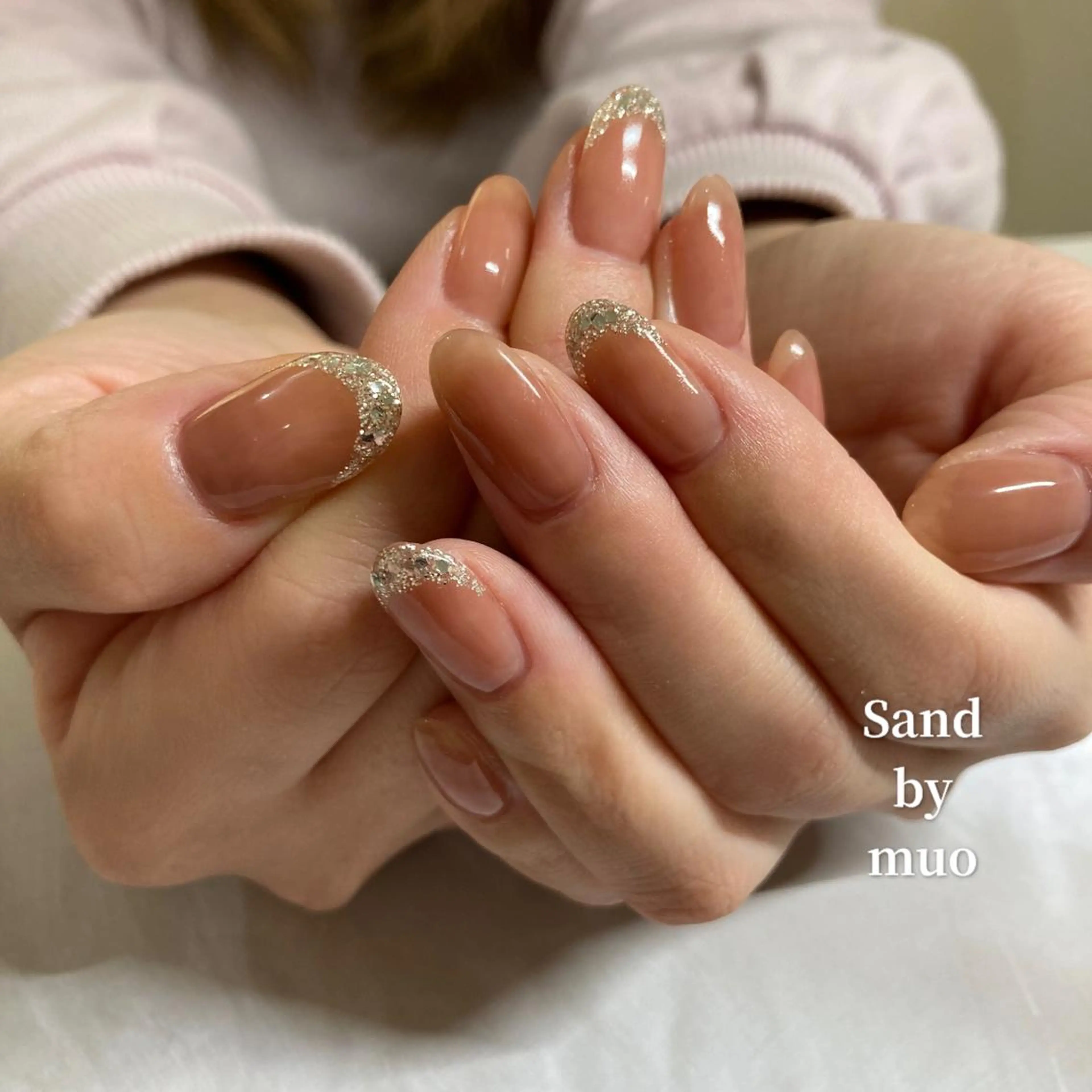 ネイル フレンチネイル ラメ(グリッター) Sand by muoのネイルデザイン