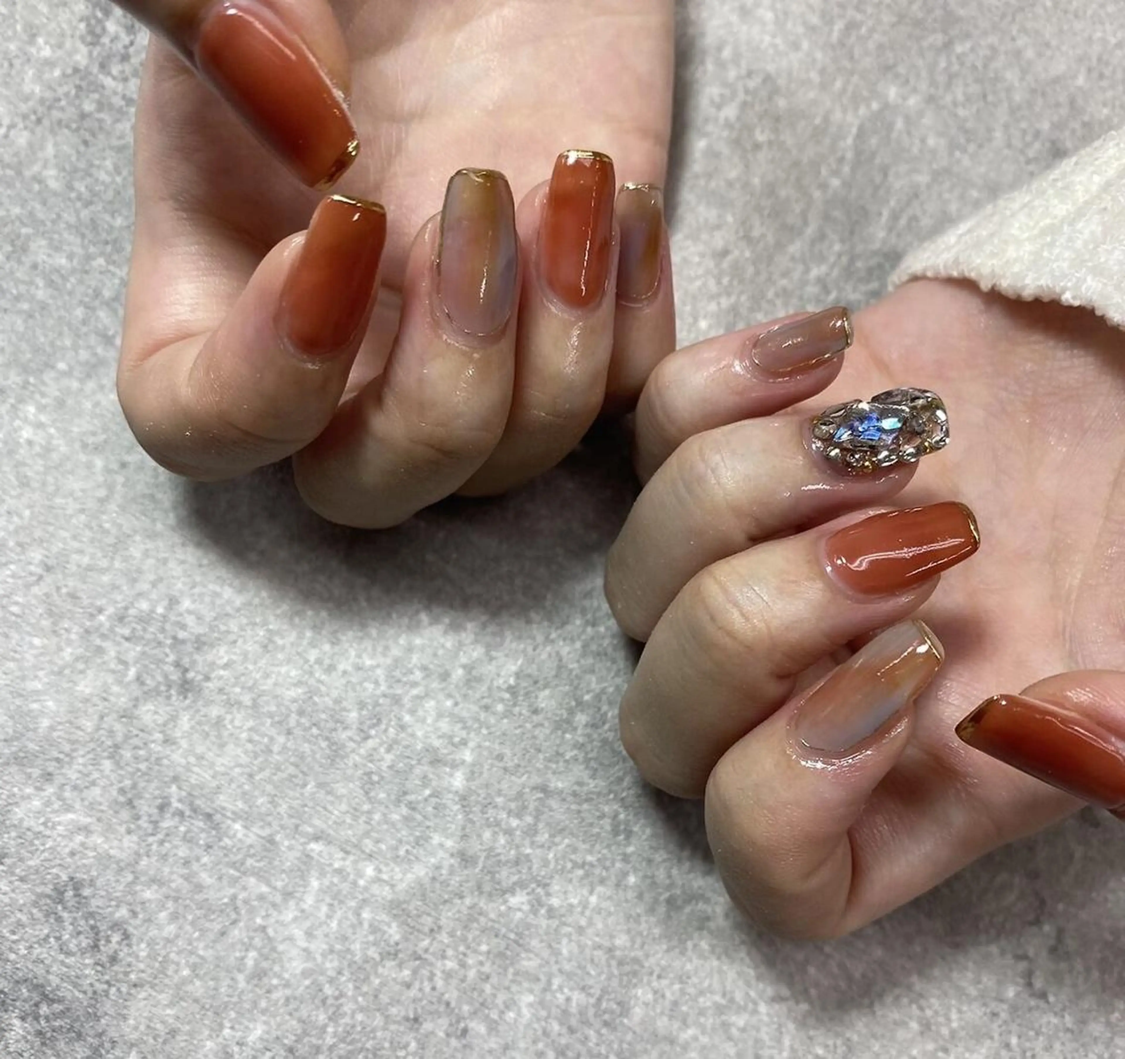 ネイル アートネイル フレンチネイル ジェルネイル ガラスフレンチ グラデーション ハンドネイル ハンドケア FASTNAIL PLUS 新宿店のネイルデザイン