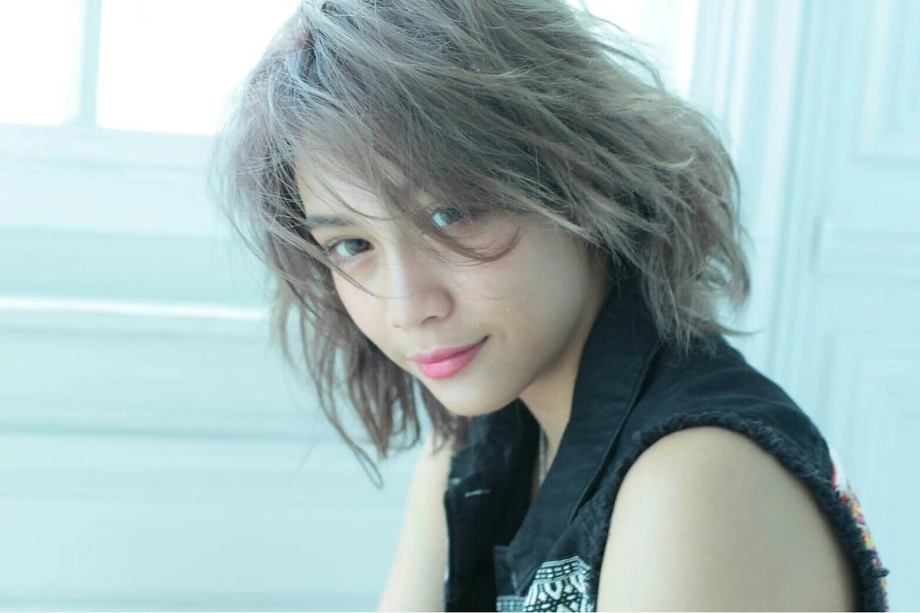 ミディアム カット ヘアカラー トリートメント ブリーチ無しカラー 👑店長　平松　由のヘアスタイル