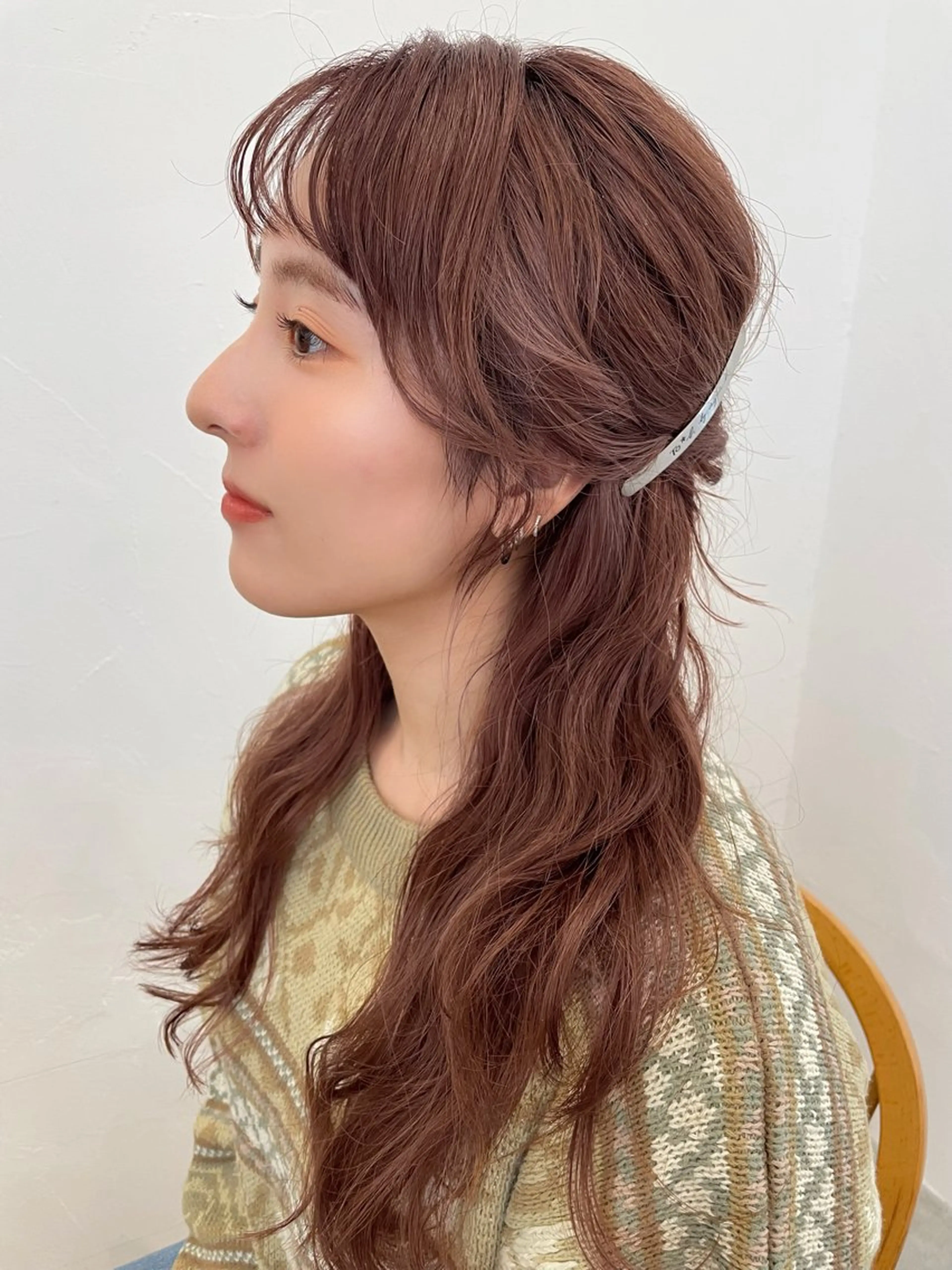 セミロング ヘアセット 韓国風パーマ/耳つぼ ヘアセット/みづきのヘアスタイル