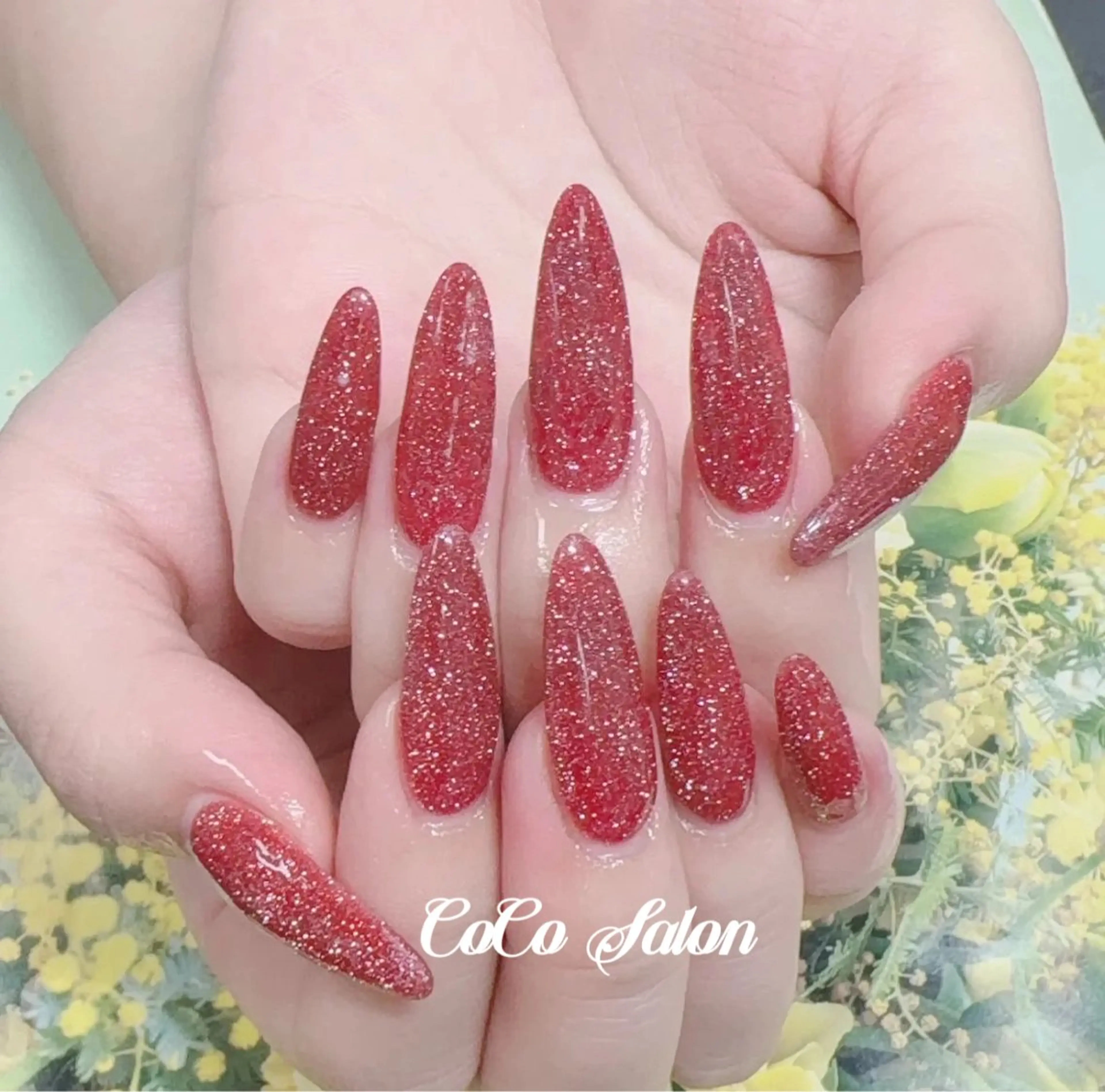 ネイル フラッシュネイル ジェルネイル キラキラネイル ラメ(グリッター) オフィスネイル ハンドネイル CoCoSalon ネイル/まつ毛予約のネイルデザイン