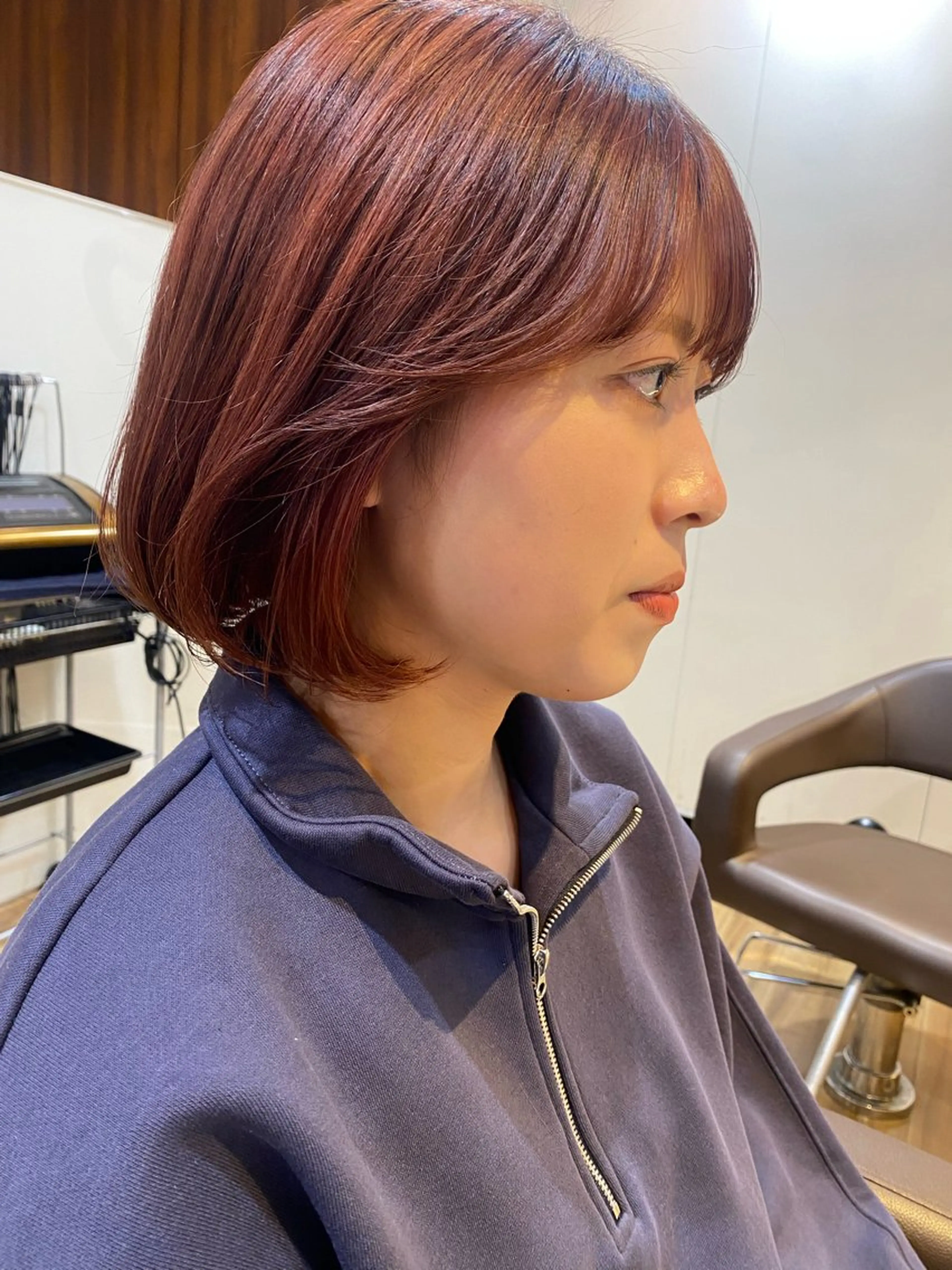 ショート カラー ピンクカラー ボブ カット ヘアカラー トリートメント レイヤーカット /透明感/千葉怜寿のヘアスタイル