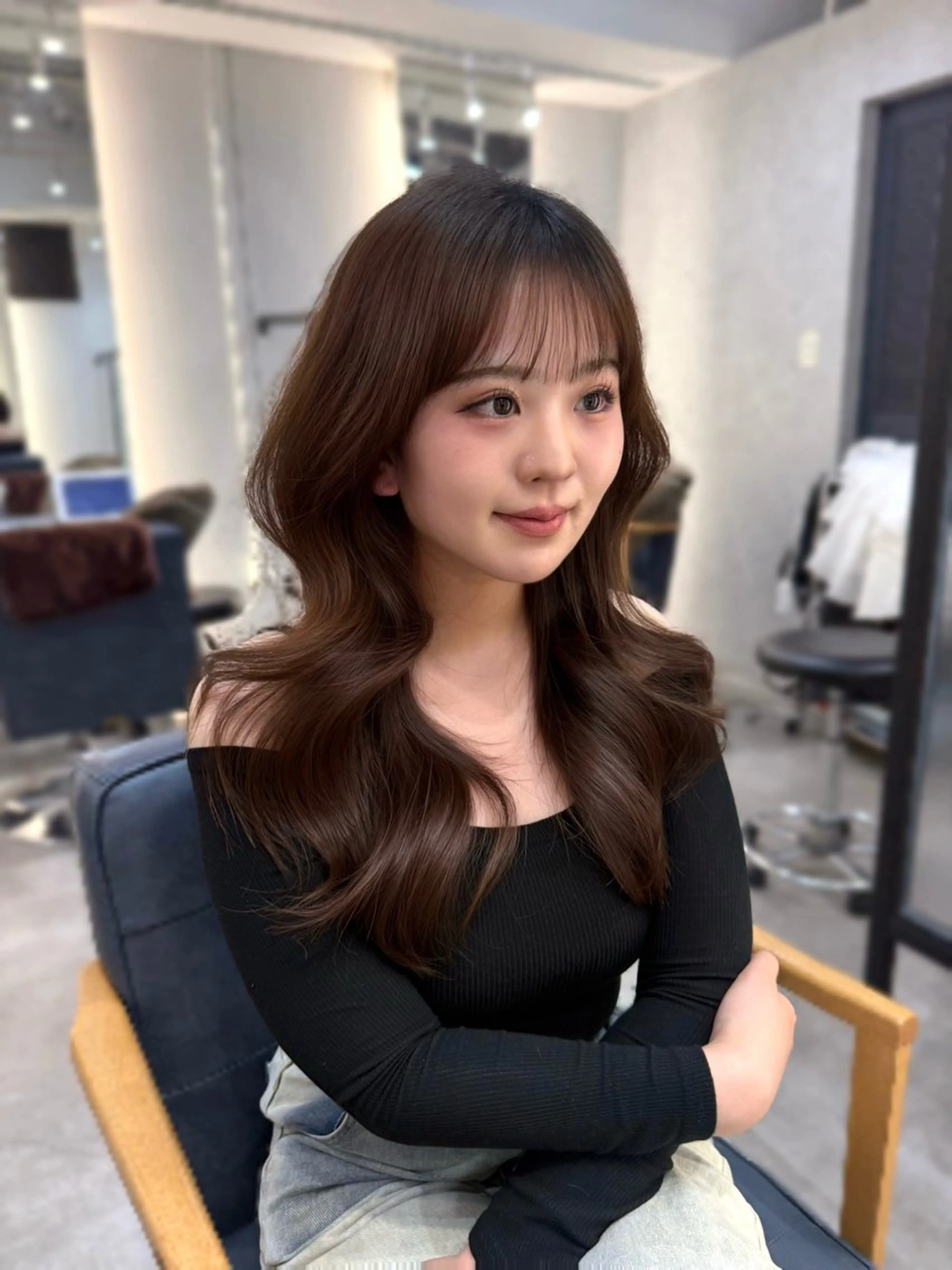 ロング 韓国風ヘア カット ヘアカラー パーマ 韓国風パーマ/ 菅沼 成郷のヘアスタイル