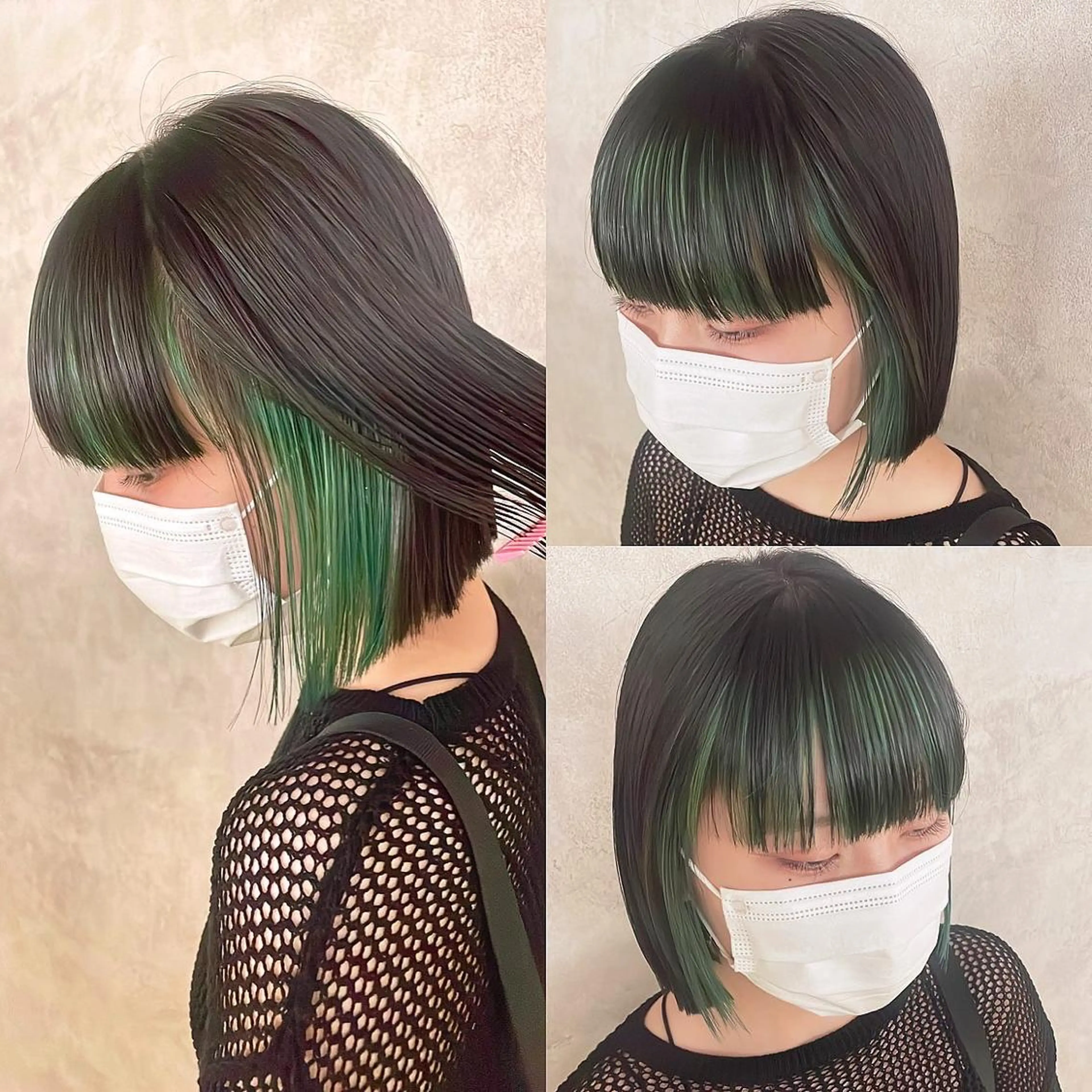 カラー 黒髪 ヘアカラー トリートメント 渋谷:インナーカラー ／🍒エリカ🍒のヘアスタイル