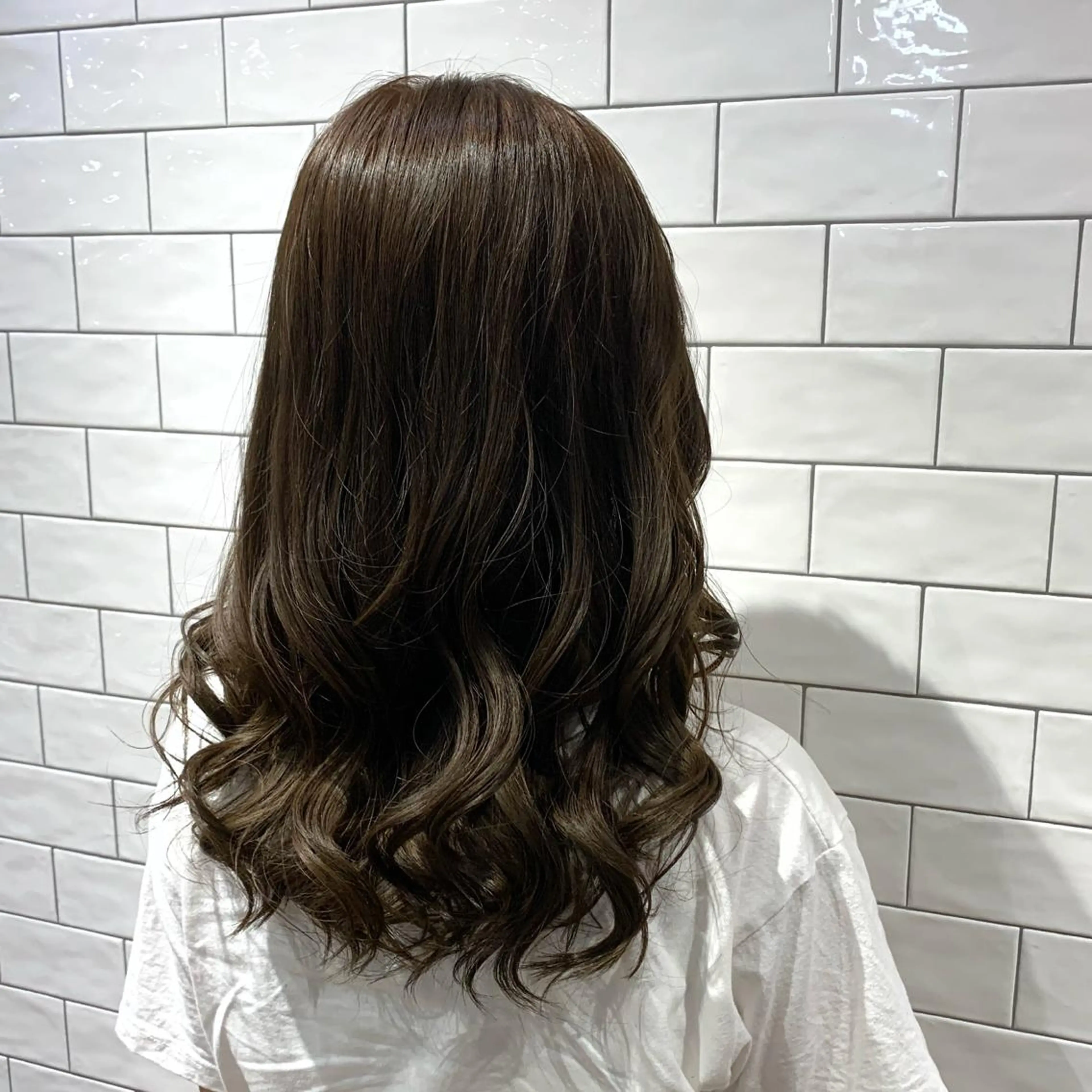 セミロング カラー 原山 直人のヘアスタイル