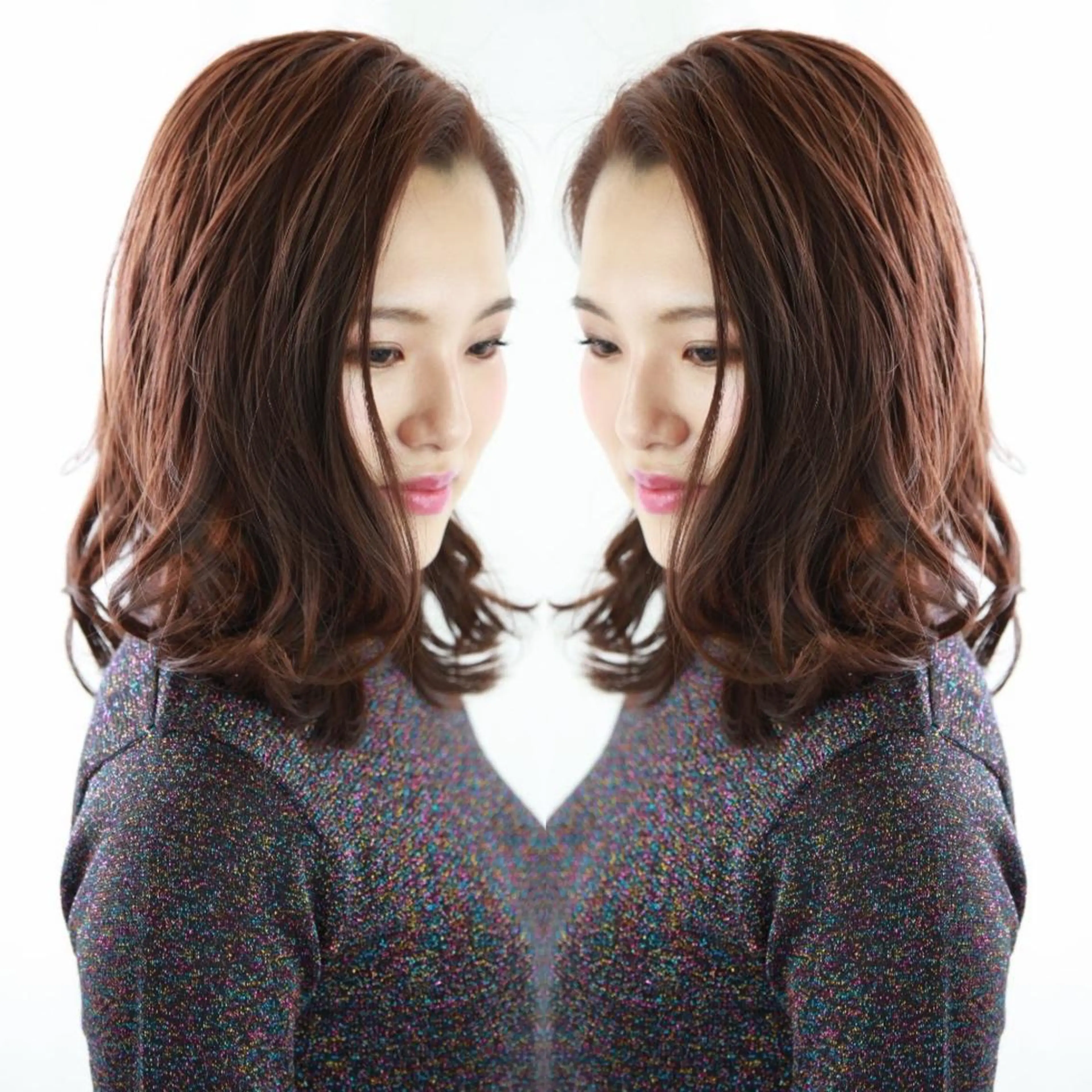 ミディアム カラー パーマ 髪質改善/縮毛矯正 /ブリーチ矯正/岡部のヘアスタイル