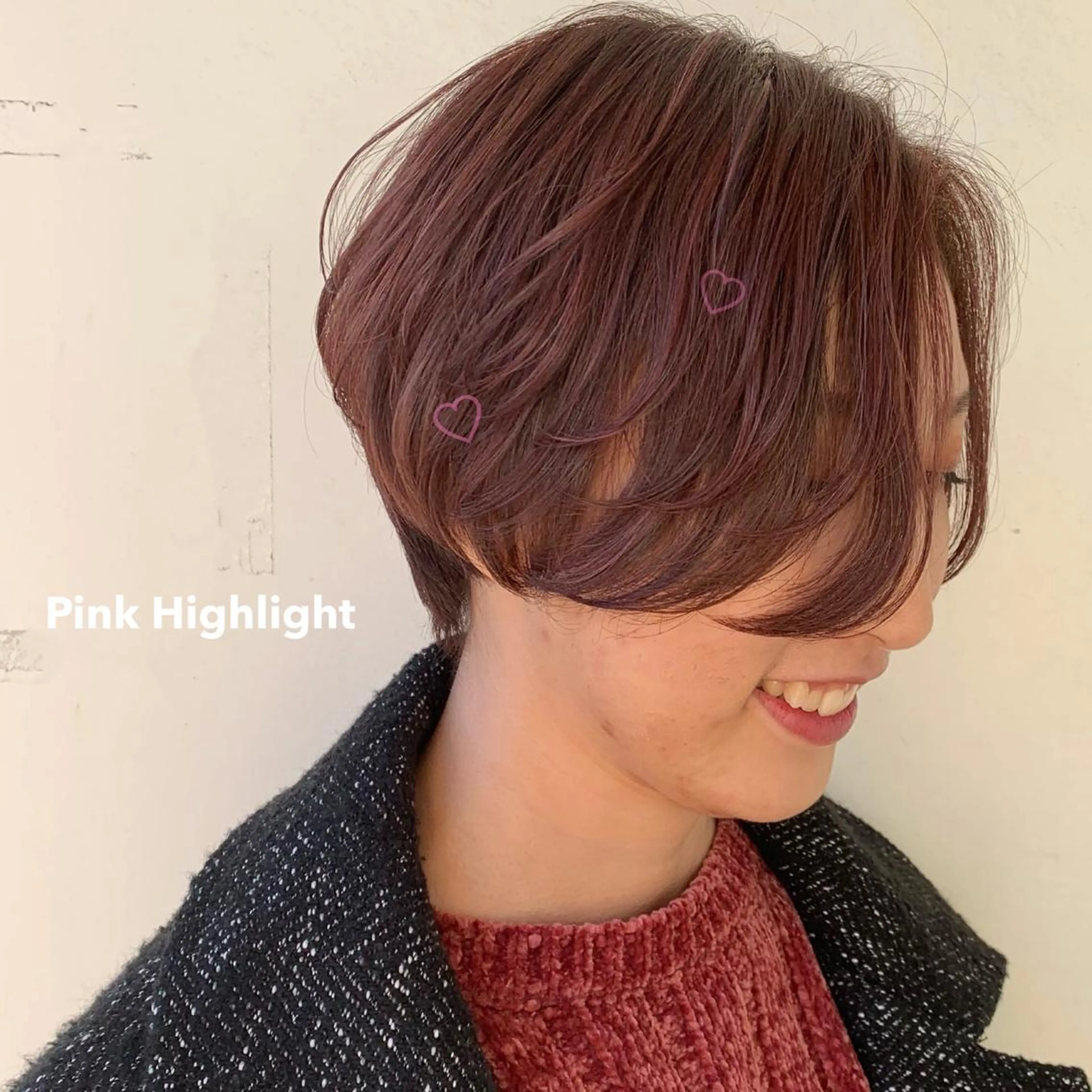 ショート カラー ハンサムショート ハイライトカラー ピンクカラー ボブ ハイライト カット ヘアカラー トリートメント mako🌷ミニモ 限定クーポン多数🆕のヘアスタイル
