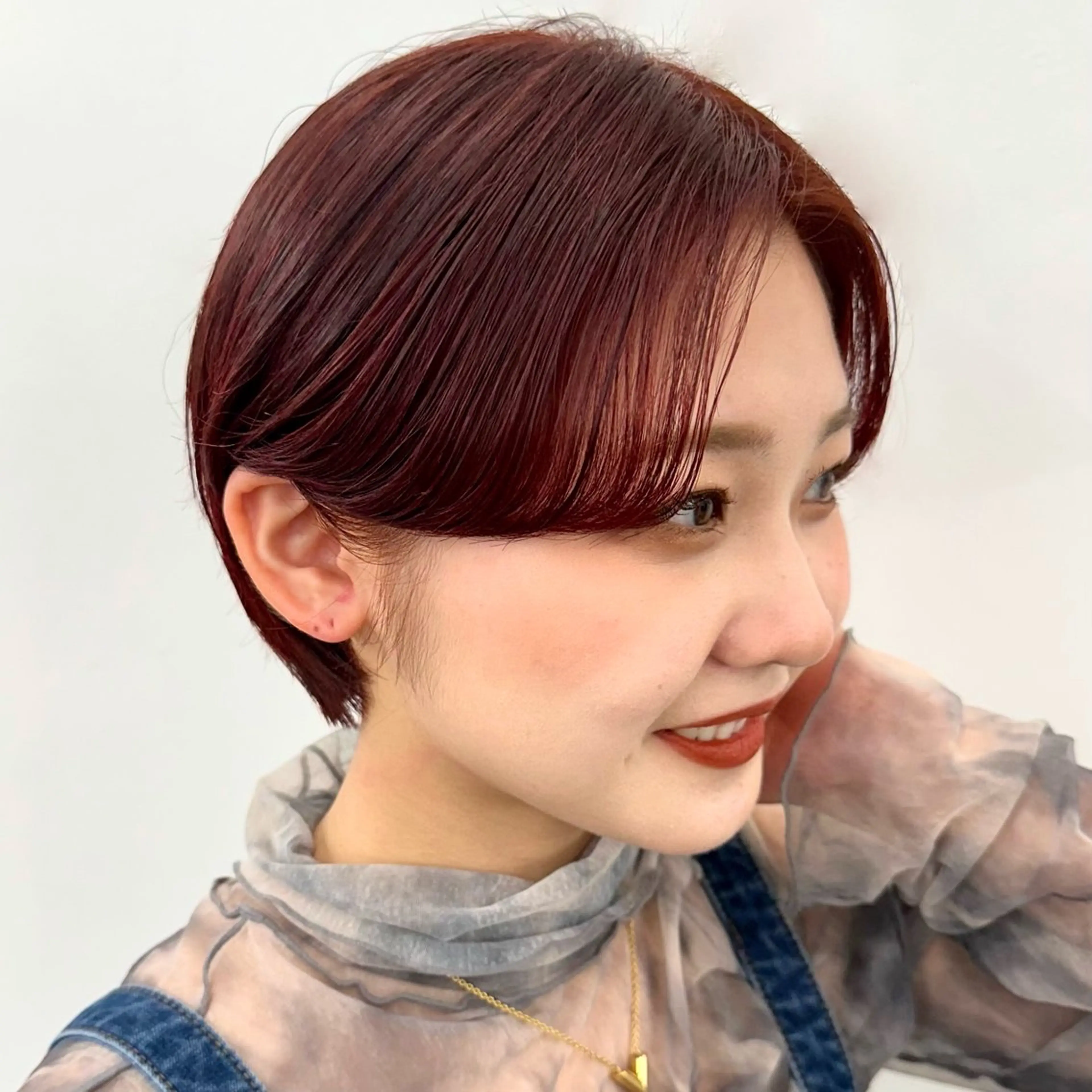 ショート カラー ブリーチ ダブルカラー ブリーチなしカラー オレンジ レッドカラー ボブ/レイヤー/ 艶髪/HANA💗のヘアスタイル