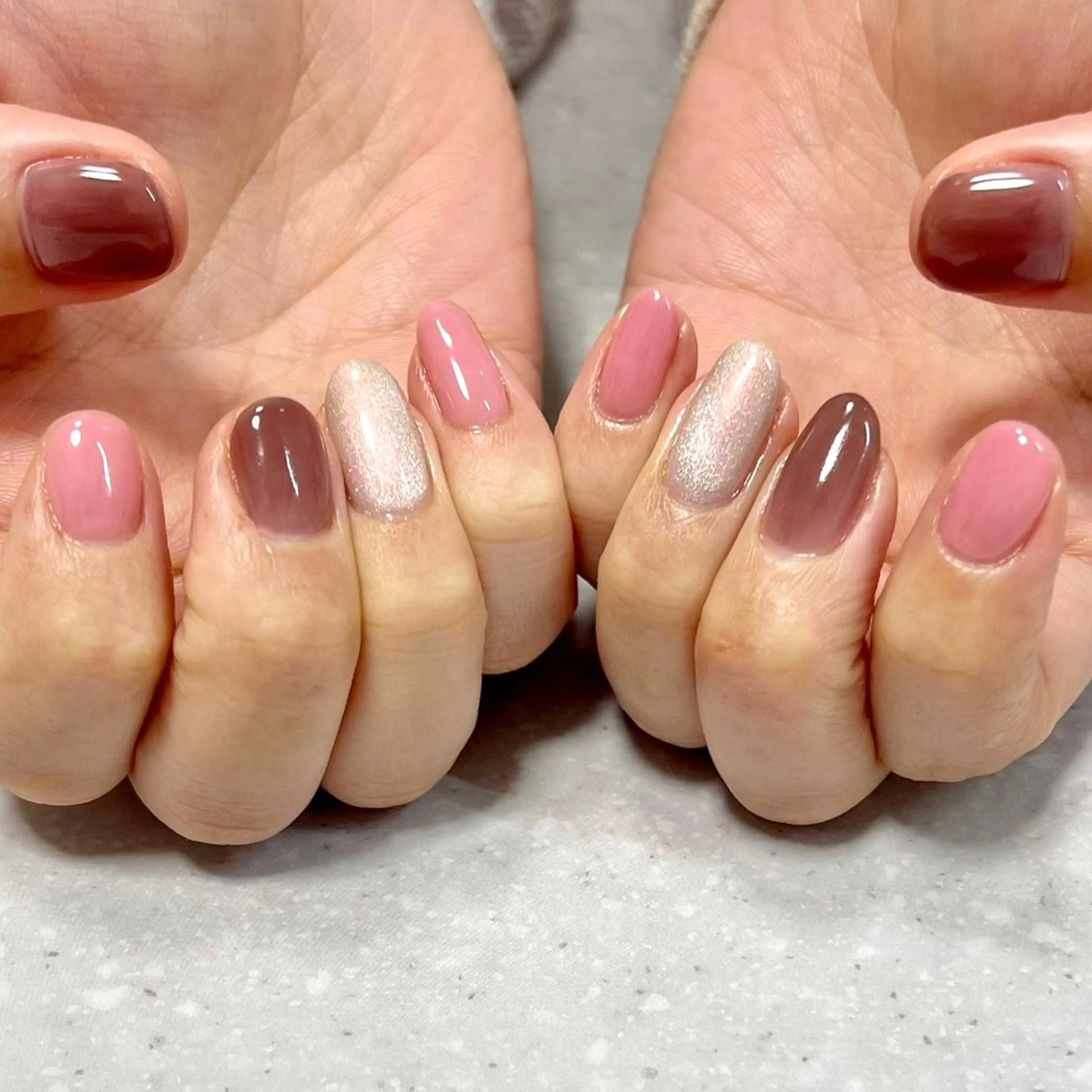 ネイル マグネットネイル オフィスネイル ワンカラーネイル シンプルネイル ステラ marikominoのネイルデザイン