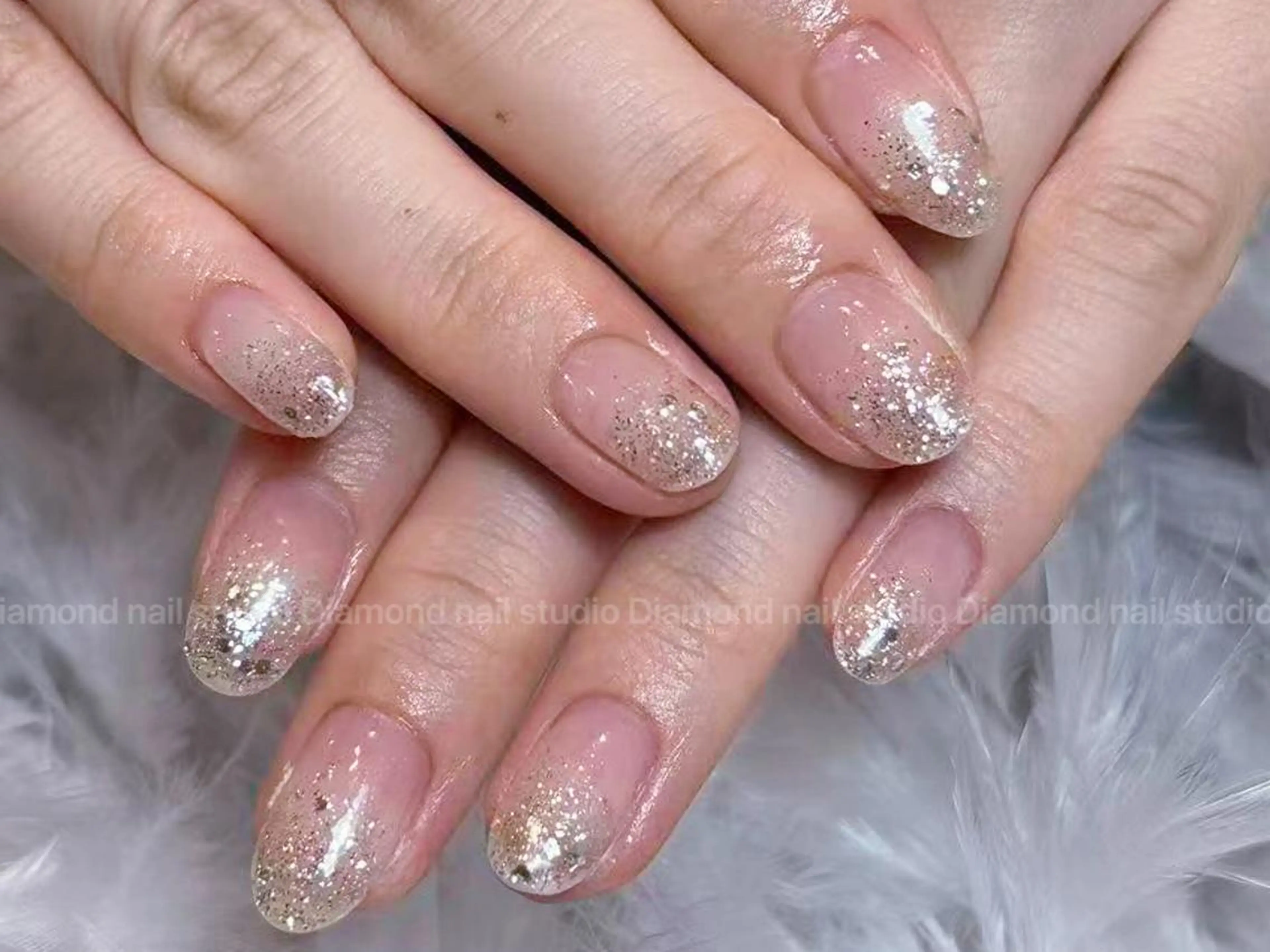 ネイル アートネイル オーロラネイル ガーリー キラキラネイル 韓国ネイル ハンドネイル DIAMOND Nail🍒のネイルデザイン
