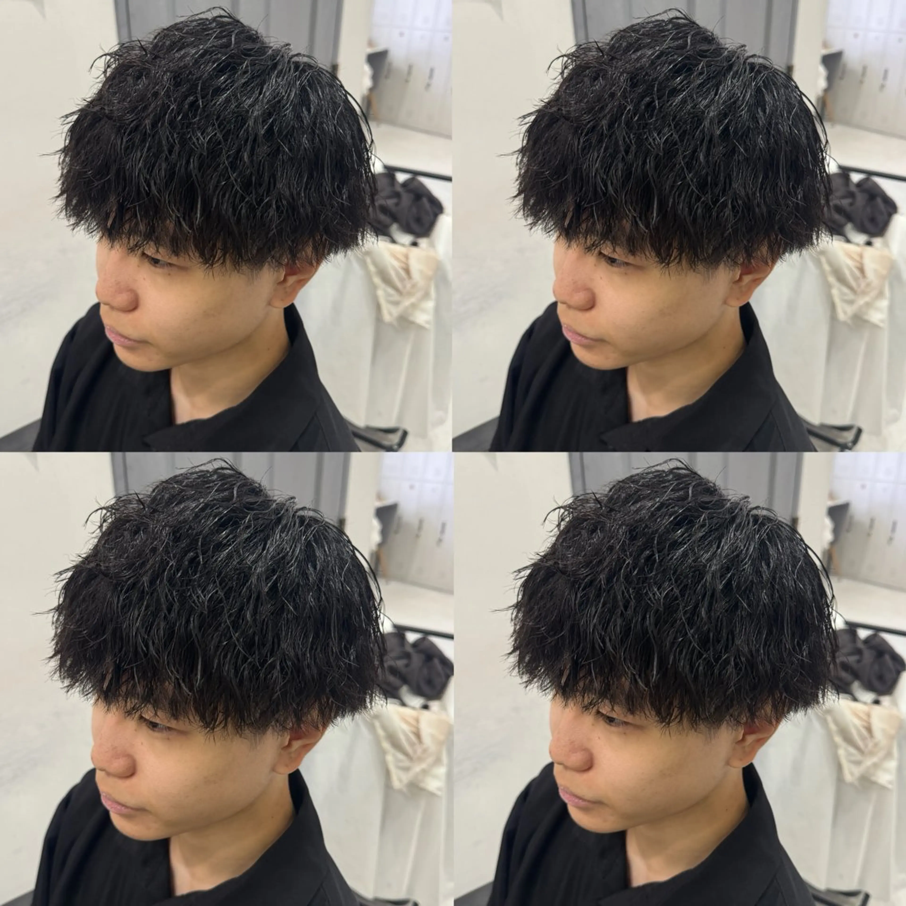 ミディアム パーマ メンズ カット パーマ トリートメント 🟣メンズパーマ 川端 永遠🟣のヘアスタイル
