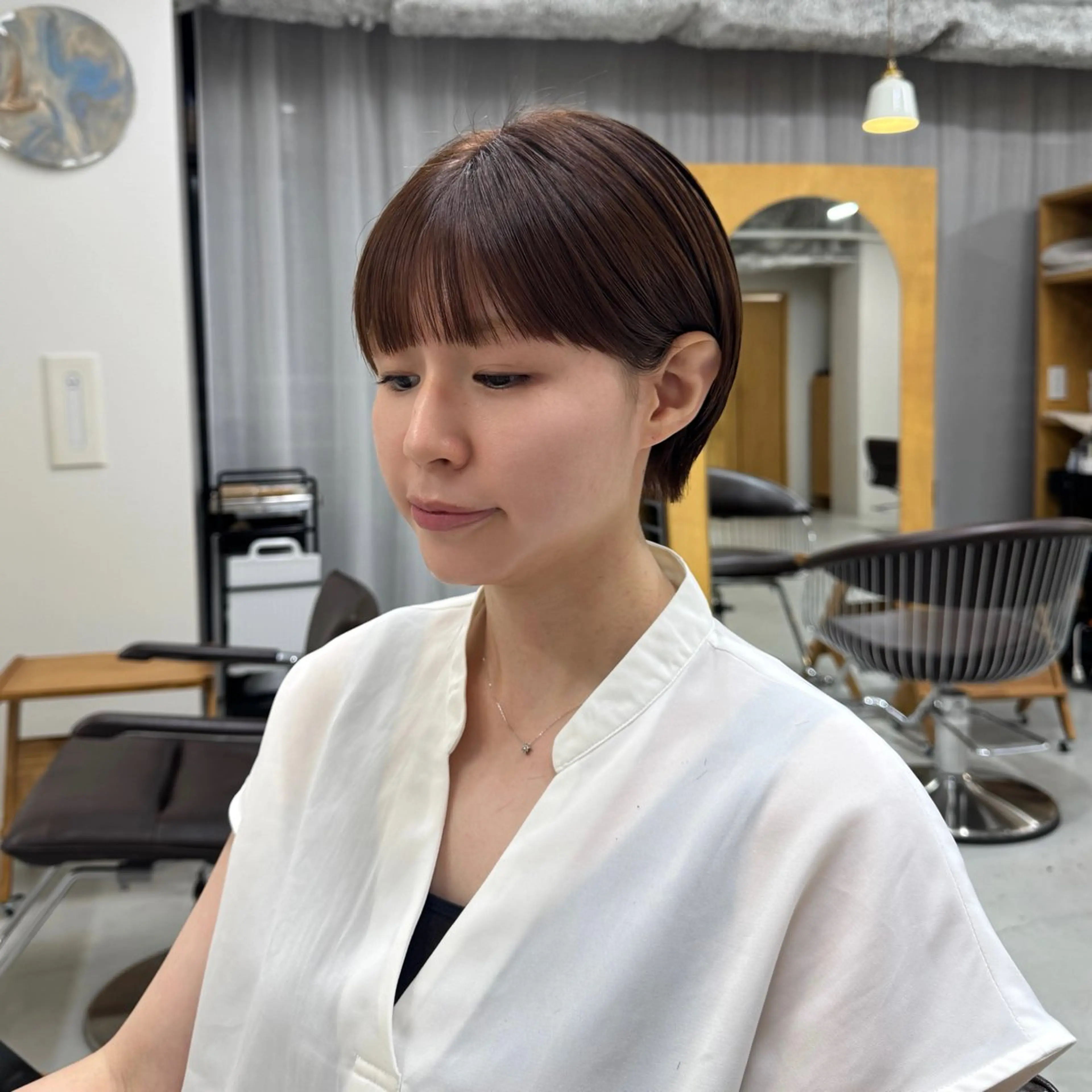 ショート ショートヘア ぱつっとボブ/ショ ート/高田明日美のヘアスタイル