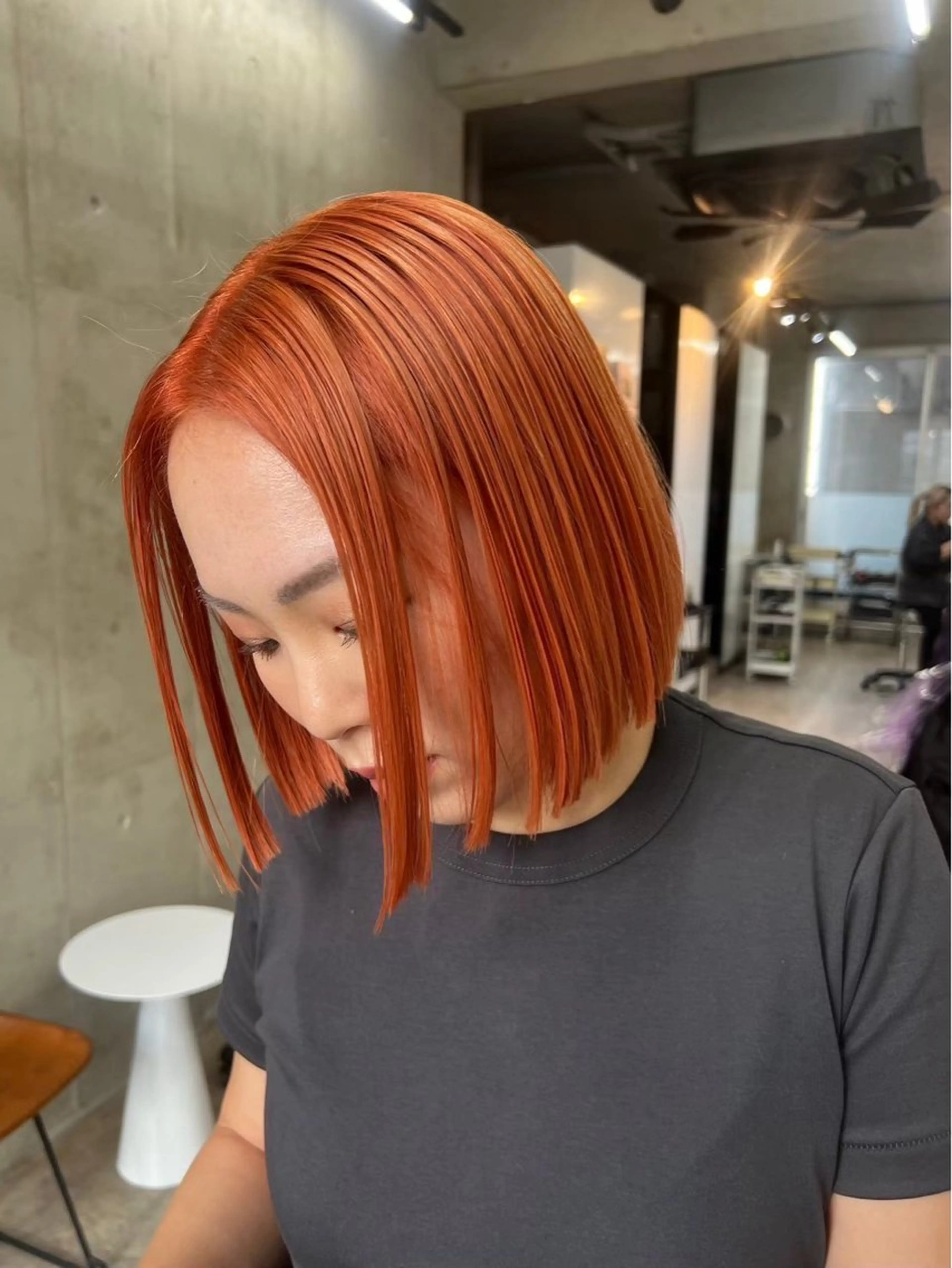 ショート カラー 切りっぱなしボブ オレンジ ボブ カット SALT WATER　恵比寿所属・ボブ／ハイトーン🌟 ／HARUKA🍒のヘアスタイル