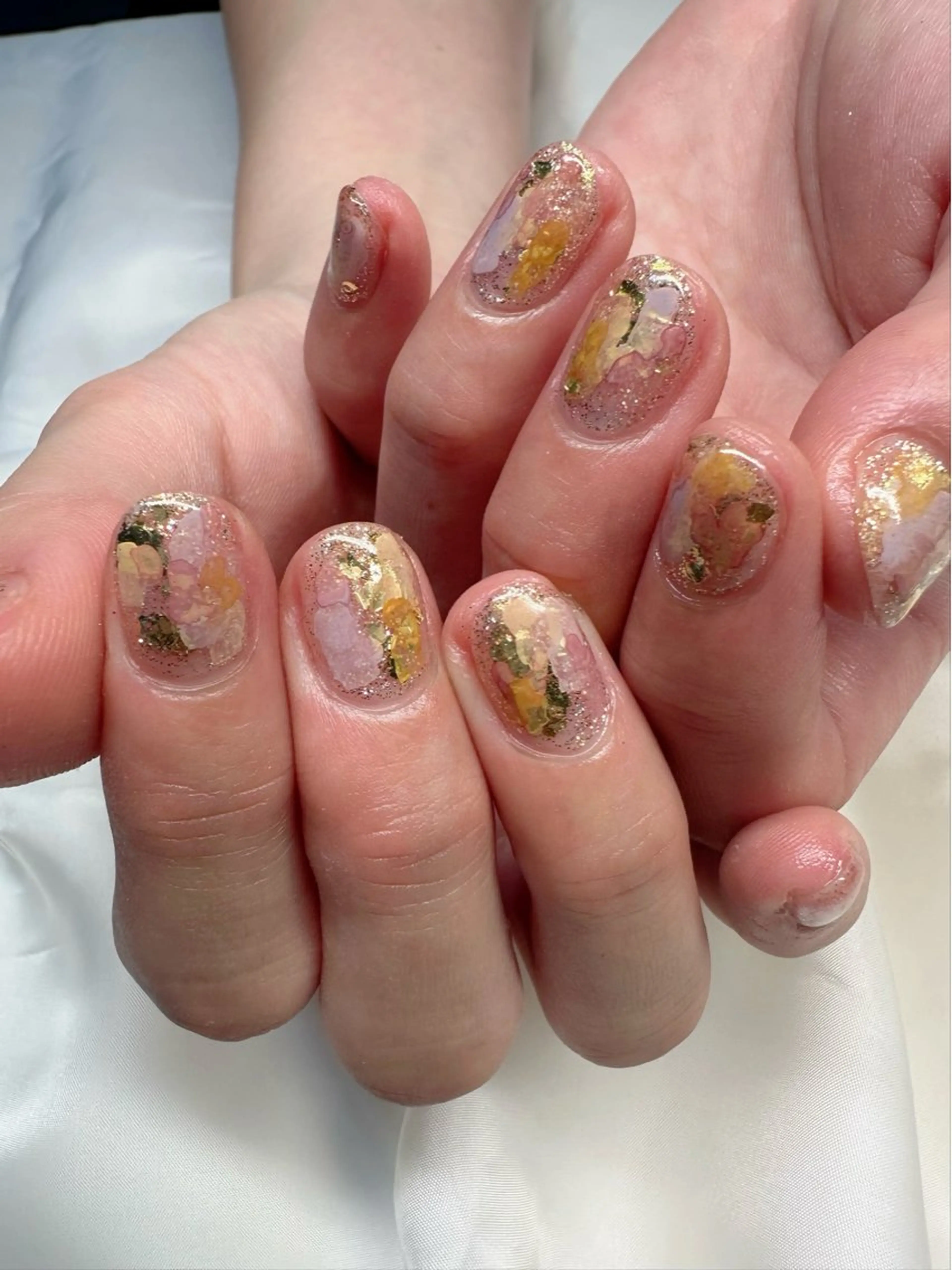 ネイル クリアネイル 氷ネイル・うるうるネイル キラキラネイル 韓国ネイル ラメ(グリッター) 🪞KAPE NAIL 🪞のネイルデザイン