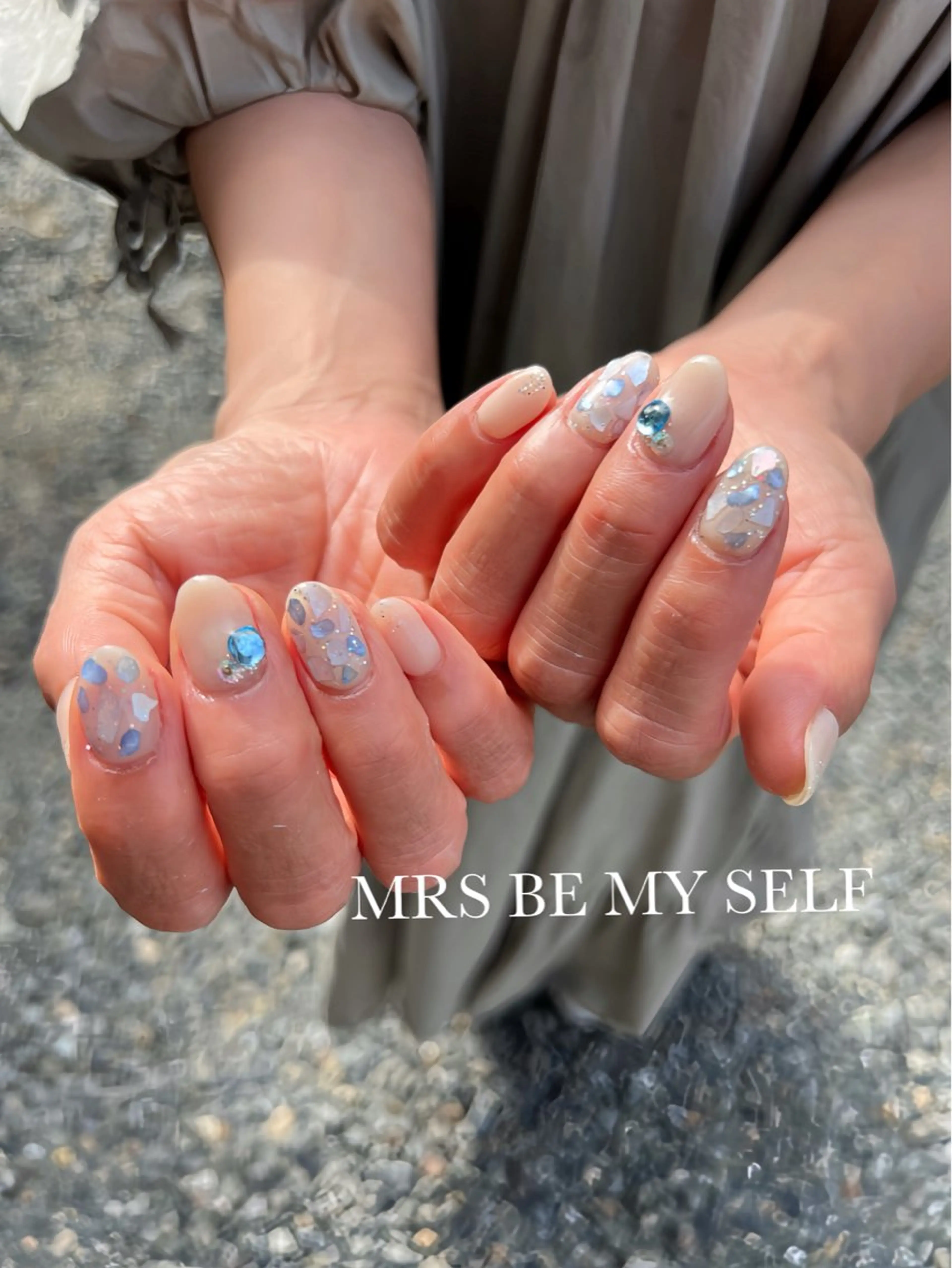 ネイル ブルー ハンドネイル MRS/ miyu🎀のネイルデザイン