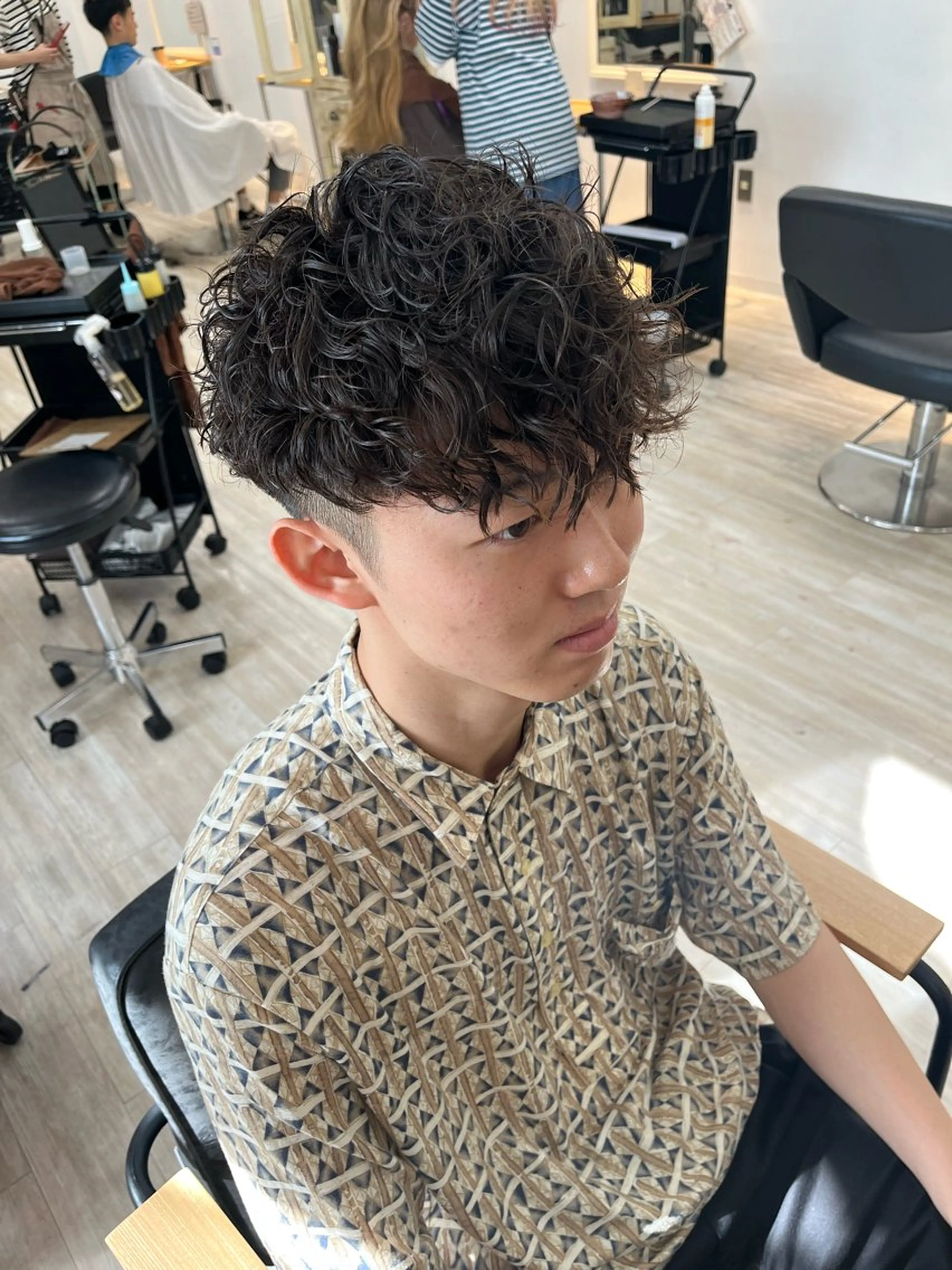 ショート パーマ メンズ スペインカール Utata literie所属・嵯峨 大地/パーマ/ ハード系/特殊系のヘアスタイル