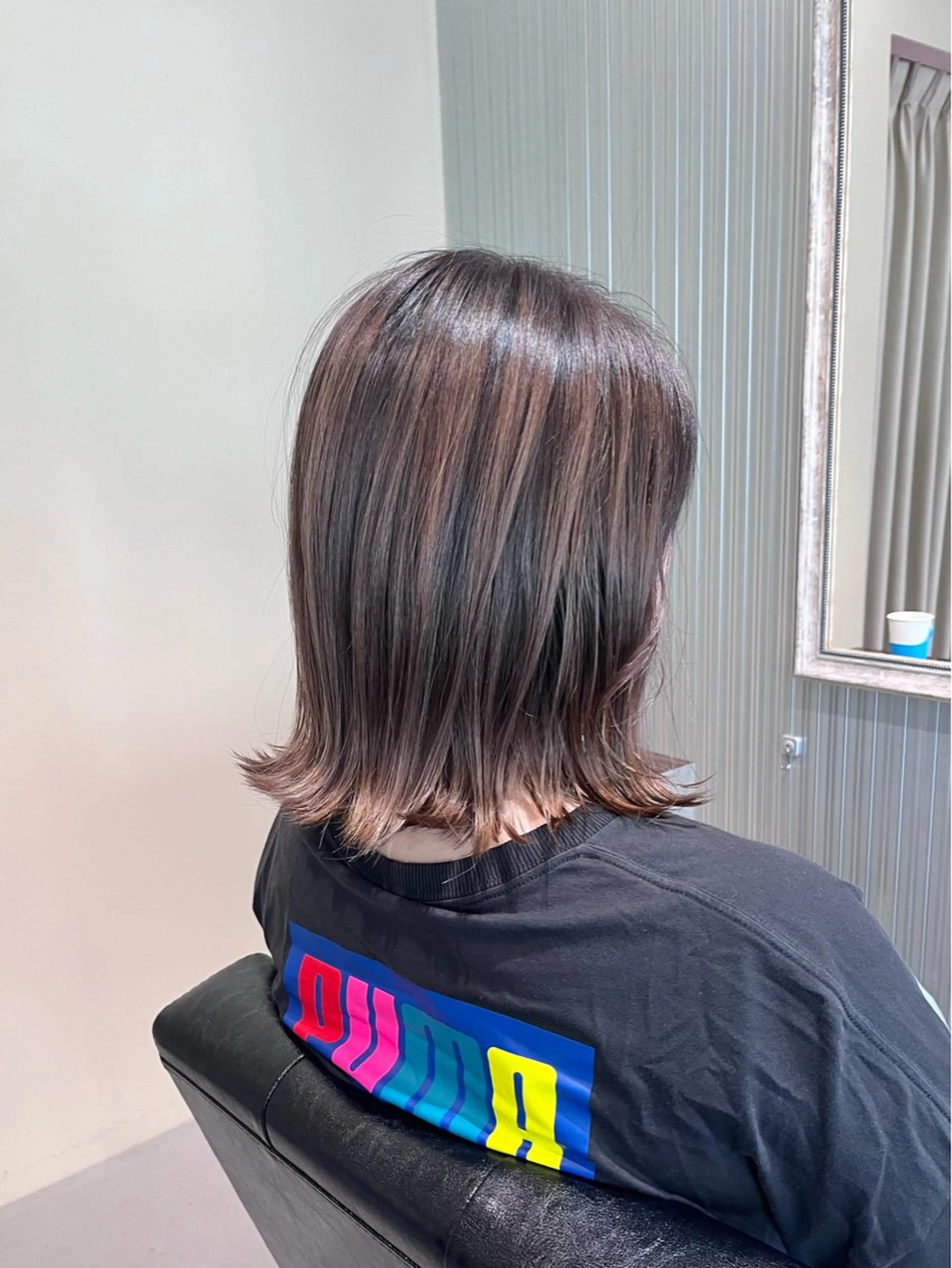 ミディアム カラー バレイヤージュ ベージュカラー ブリーチ 透明感カラー レイヤーカット ヘアカラー KIZU 髪質改善 オカルト怪談のヘアスタイル