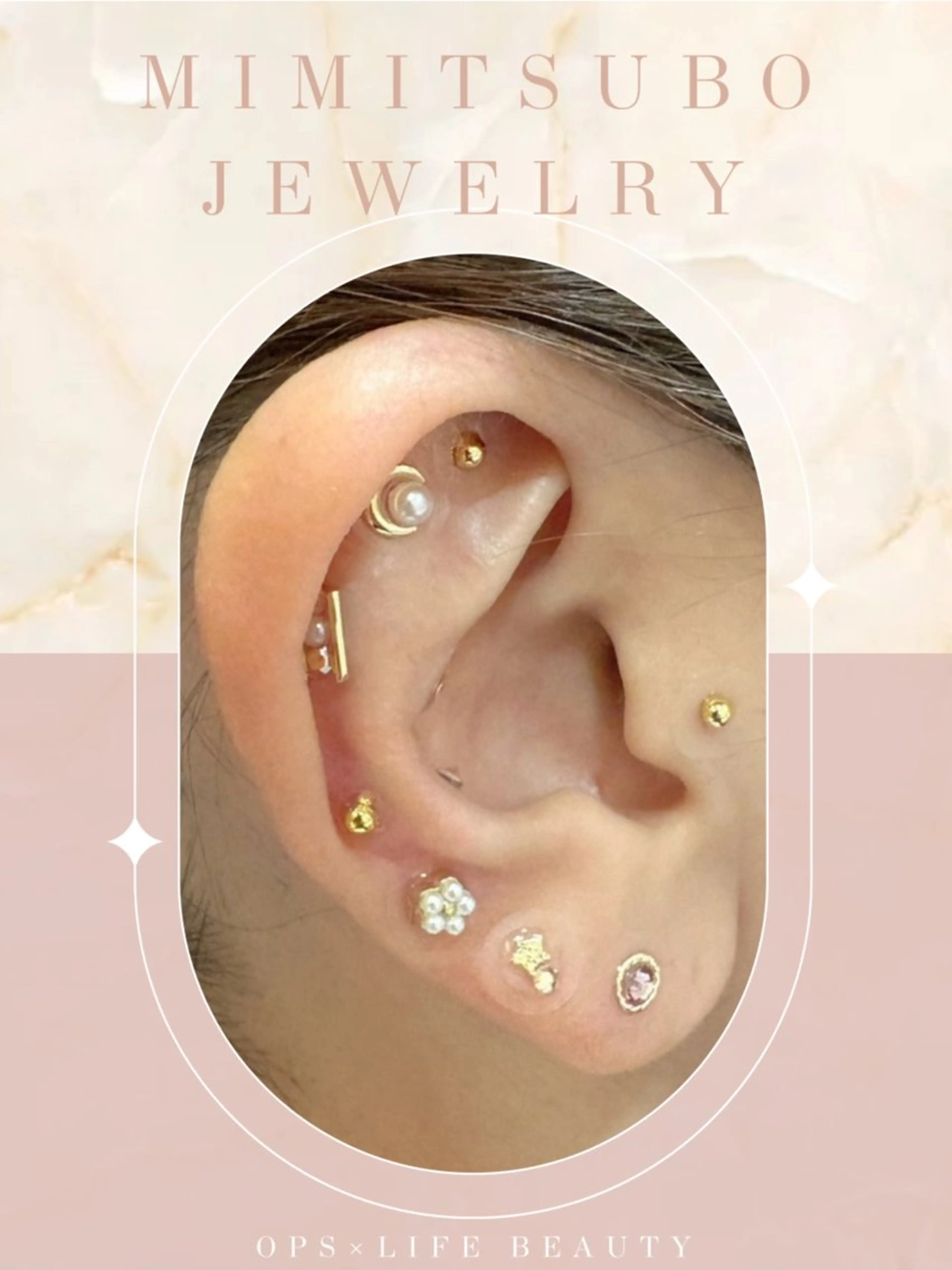 【 地域最安級 】耳つぼジュエリー✳︎。両耳10〜15粒まで¥3,630の写真