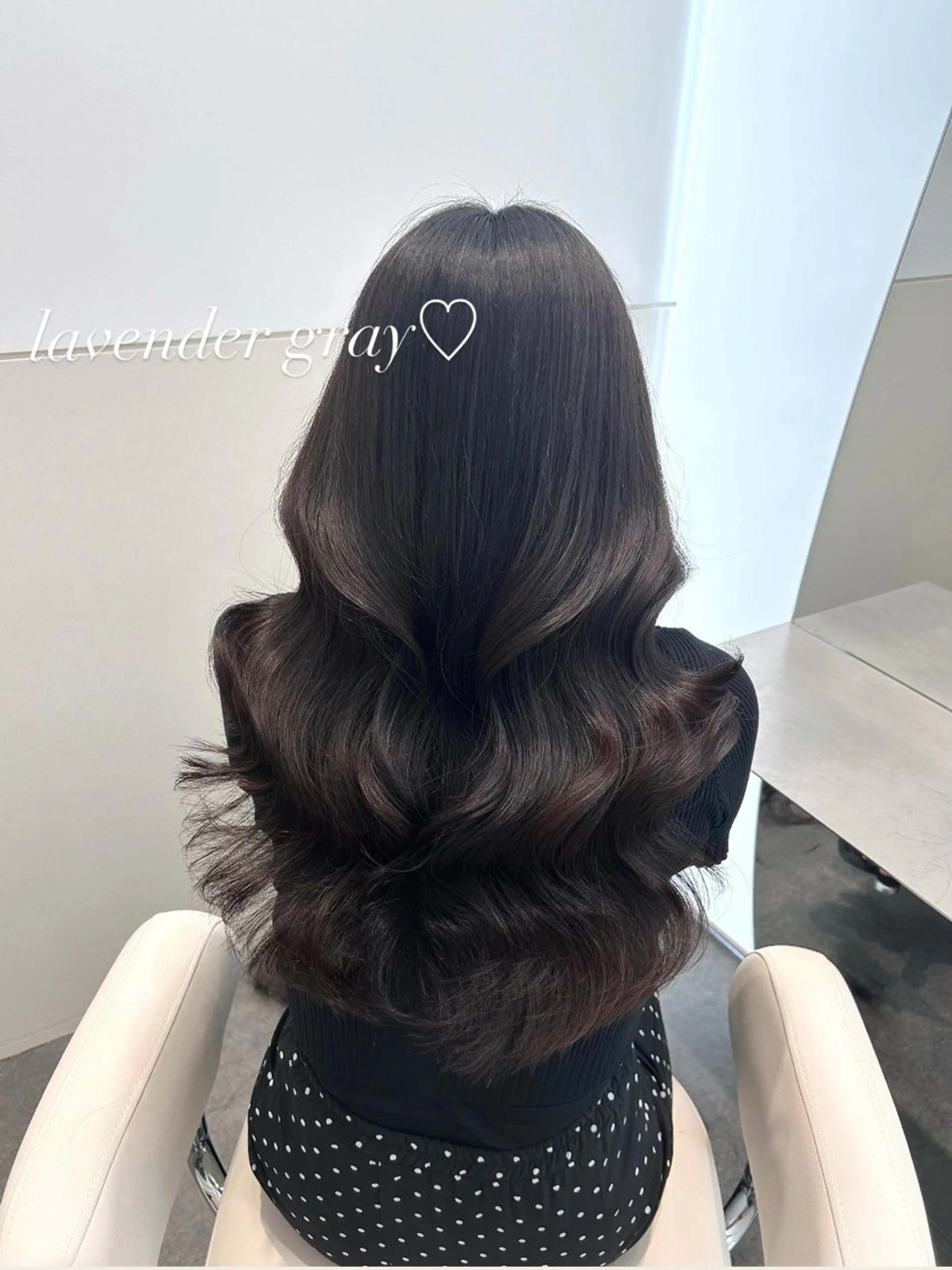 ロング カラー ヘアアレンジ ラベンダーカラー ラベンダーグレー 🩷韓国ヘア/ヨシン モリ🩷Maikaのヘアスタイル