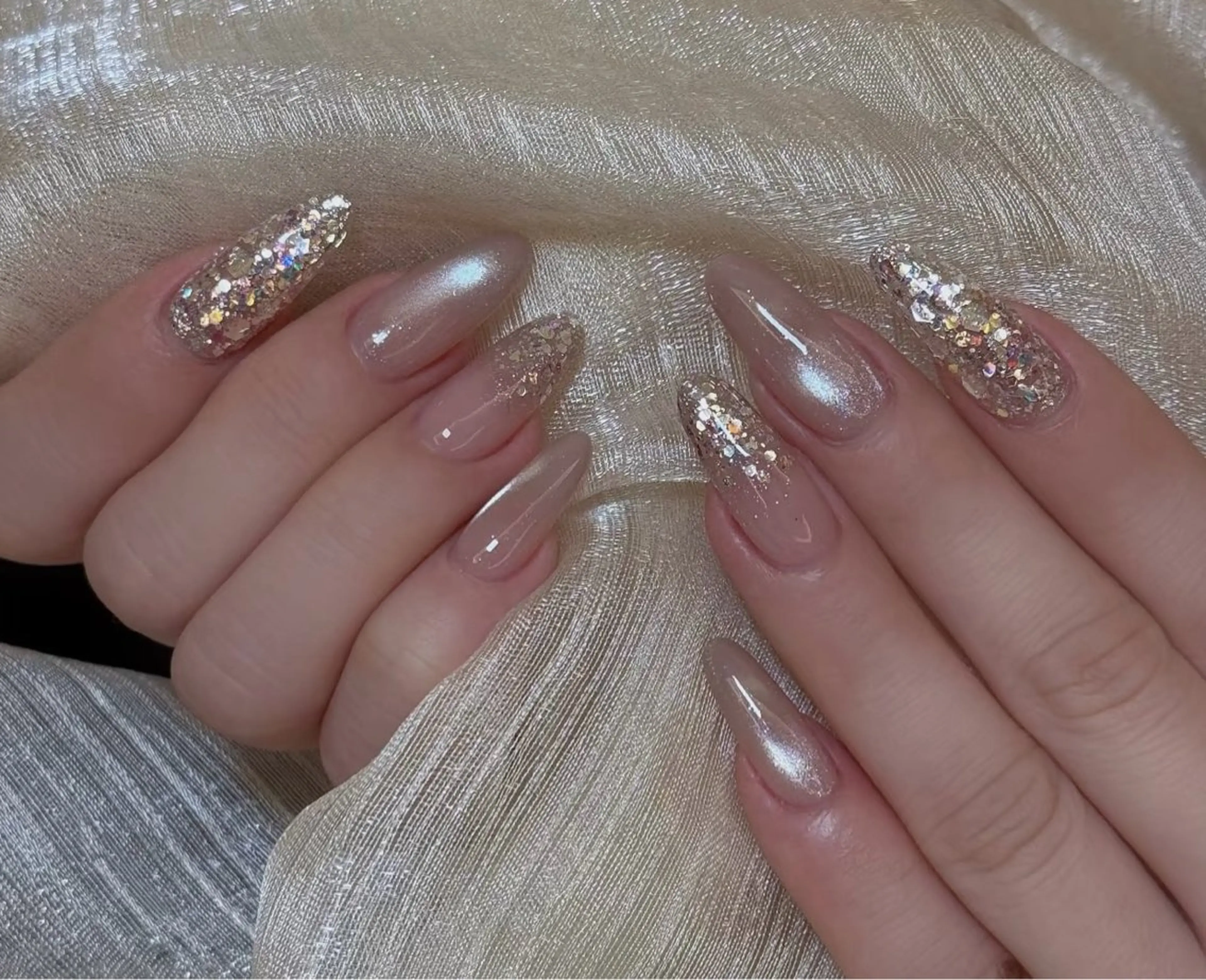 ネイル ハンドネイル Kaka_ パラジェル、長さだしのネイルデザイン