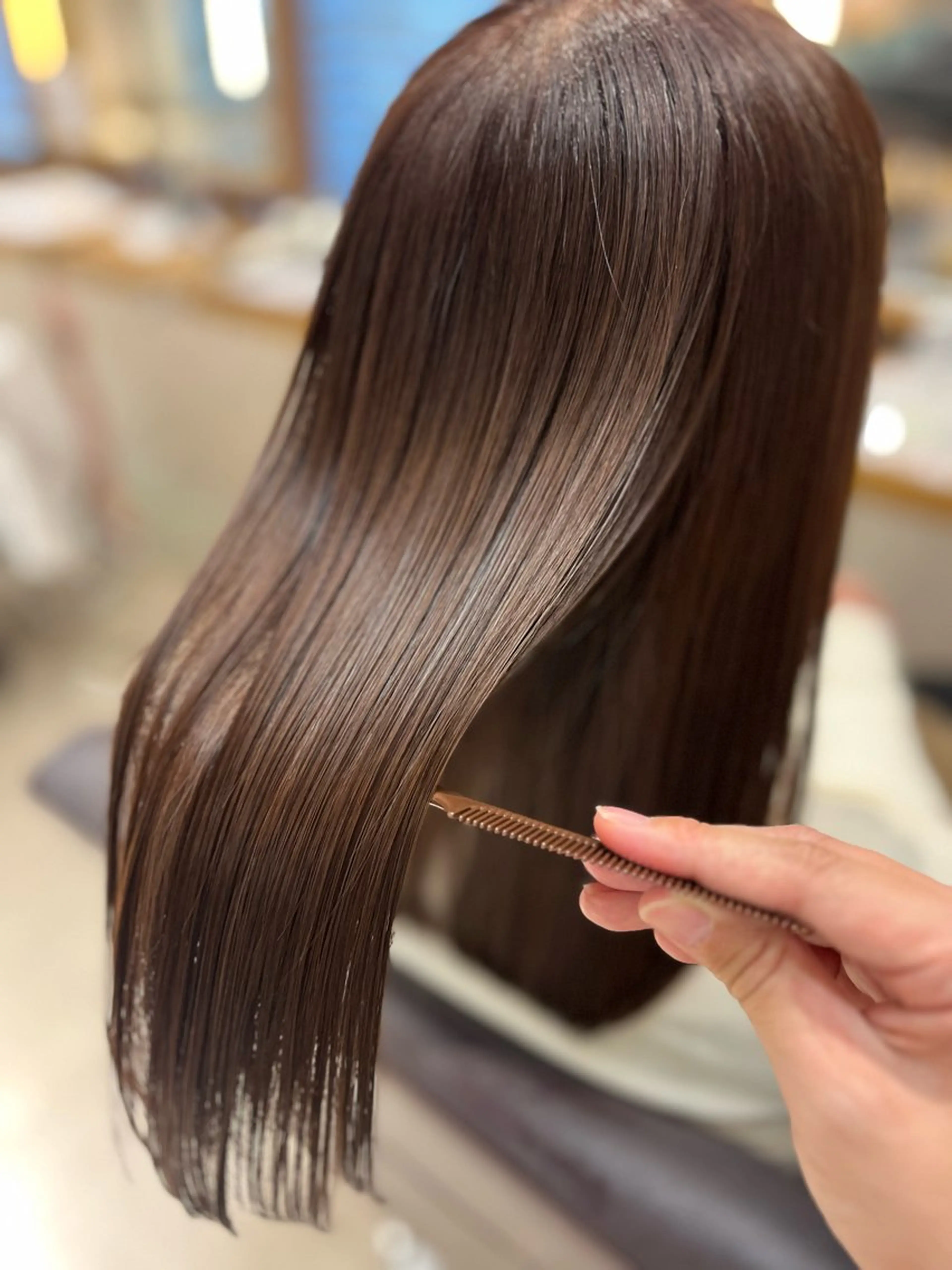 ミディアム カラー ブラウンカラー ココアブラウン 髪質改善 トリートメント ヘアカラー トリートメント ベージュ／ボブ ／髪質改善のその他イメージ