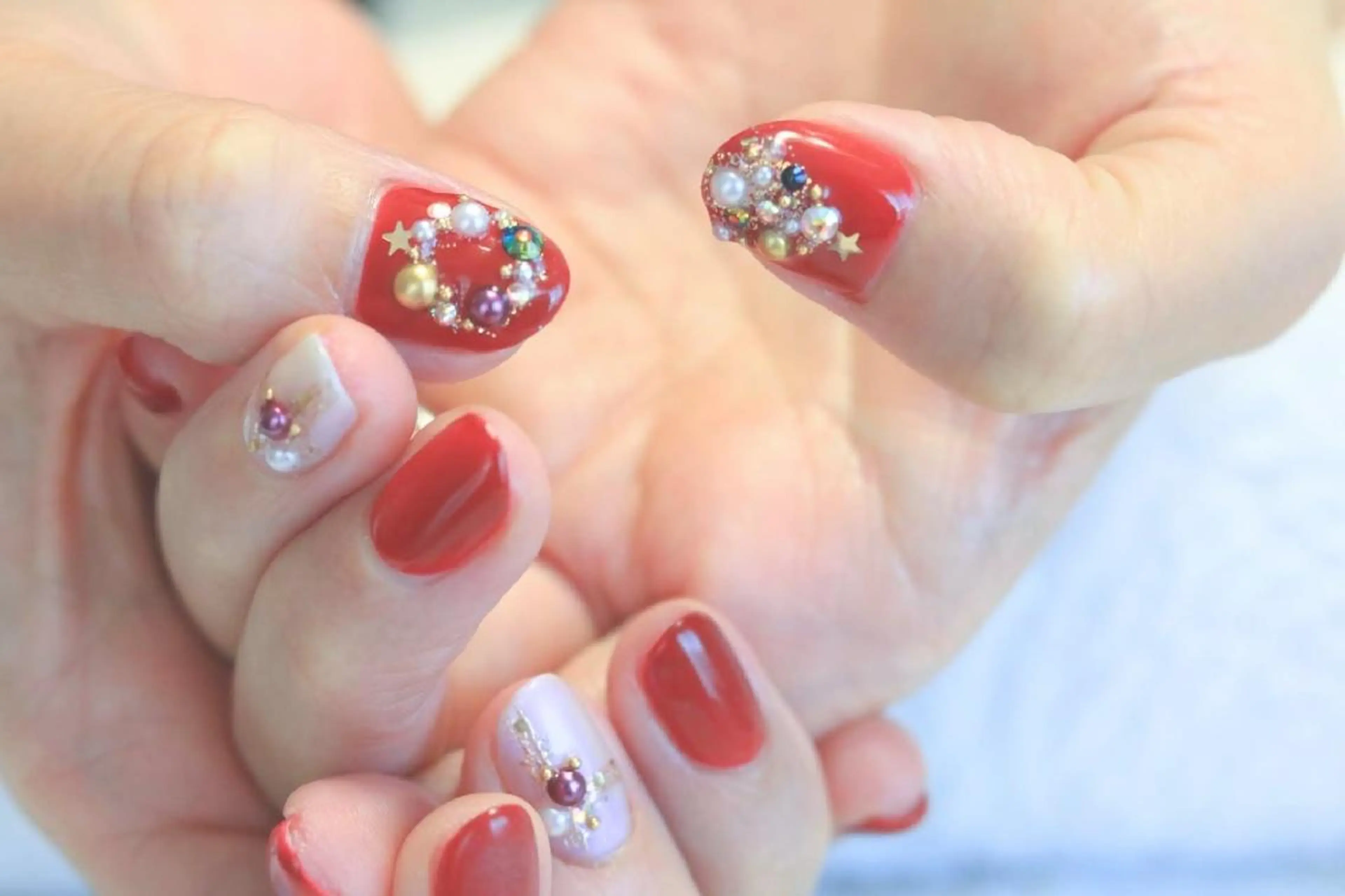 ネイル 冬ネイル クリスマス y-nail ★のネイルデザイン