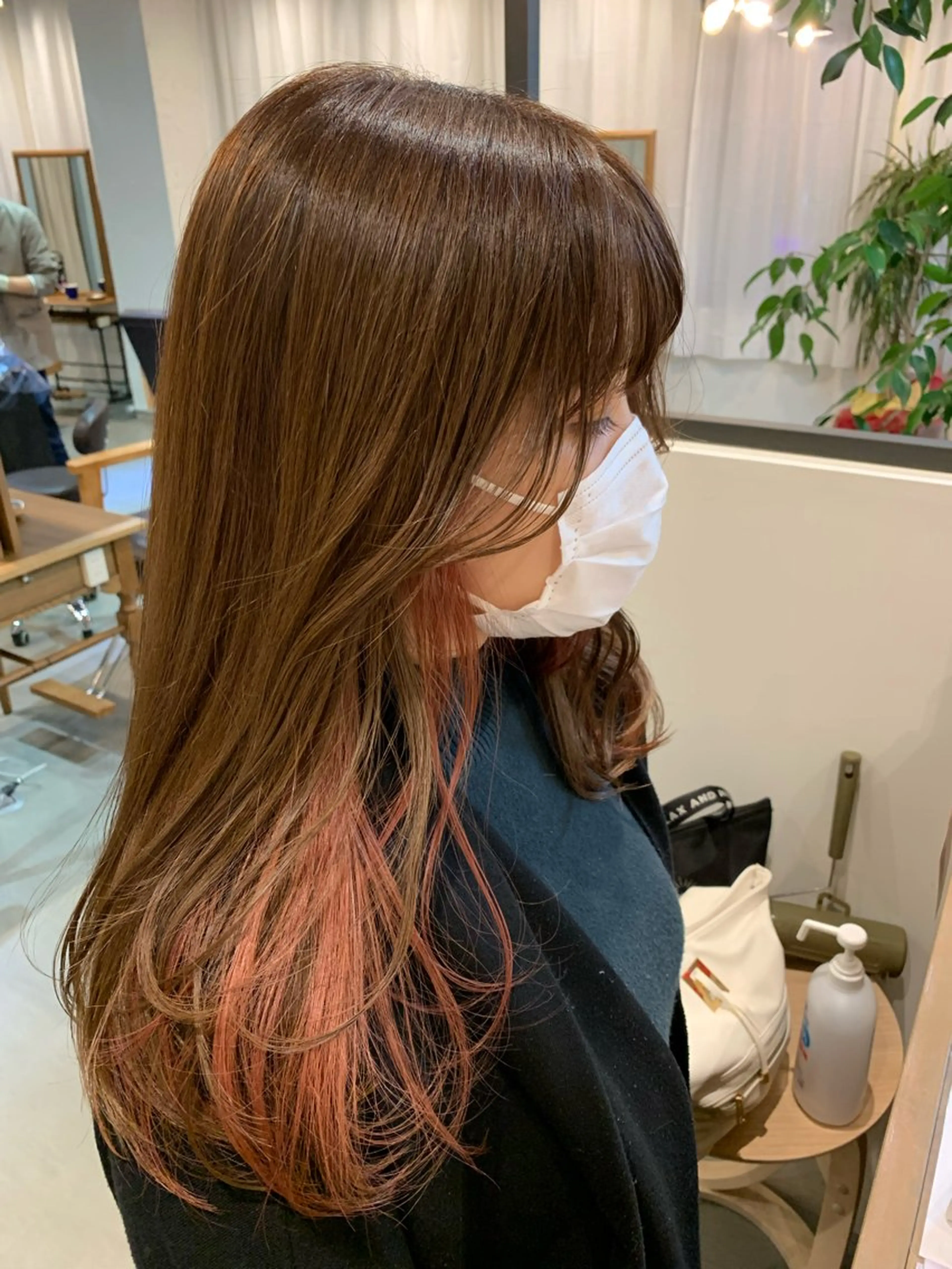 ロング カラー イヤリングカラー ピンクカラー カット ヘアカラー トリートメント 髪質改善/艶髪カラー 関野文也のヘアスタイル