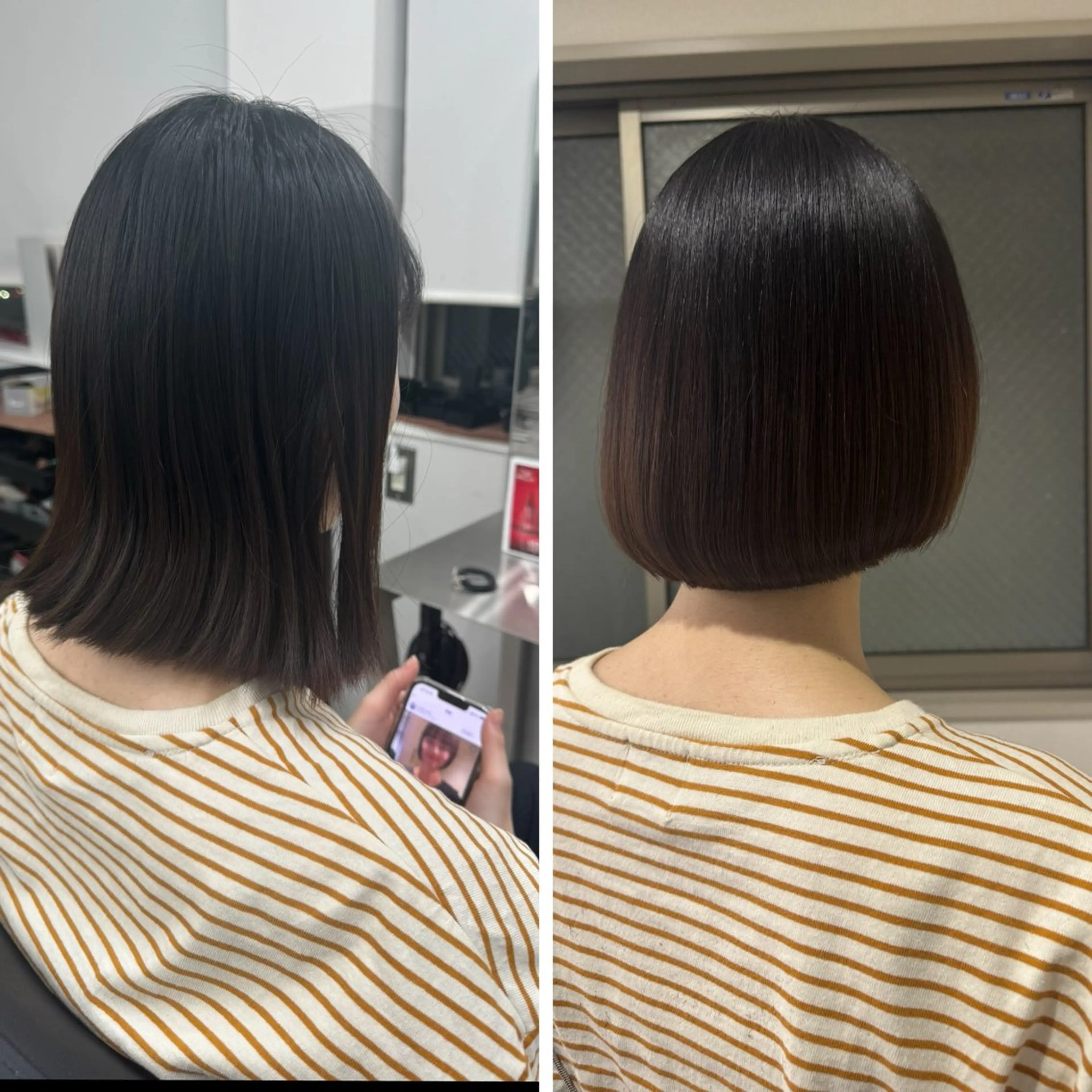 ショート ボブ レイヤーカット 🍎リンゴ 髪質改善🍎のヘアスタイル