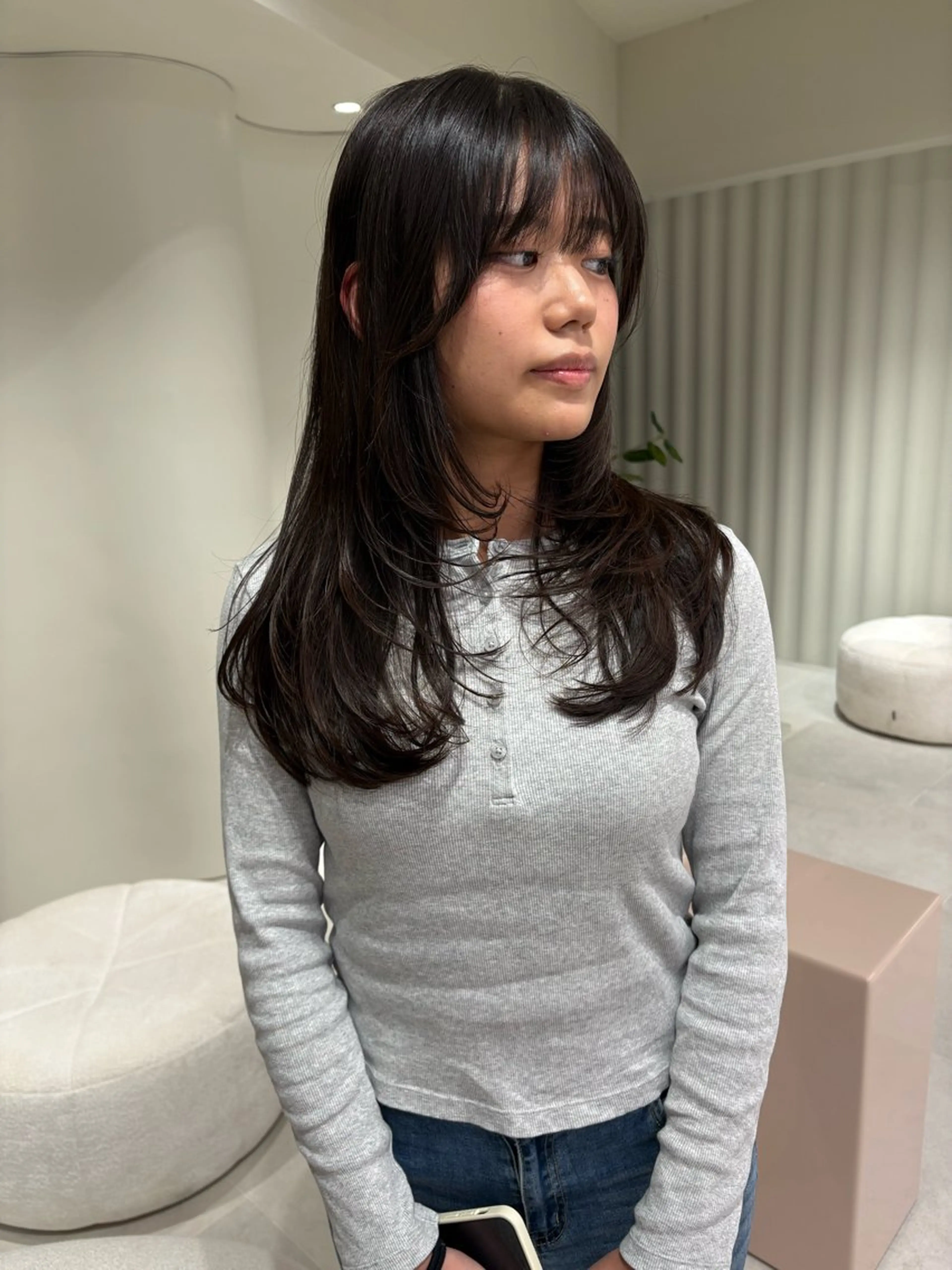 ロング カラー レイヤーカット カット 丸みショート /NAGISAのヘアスタイル