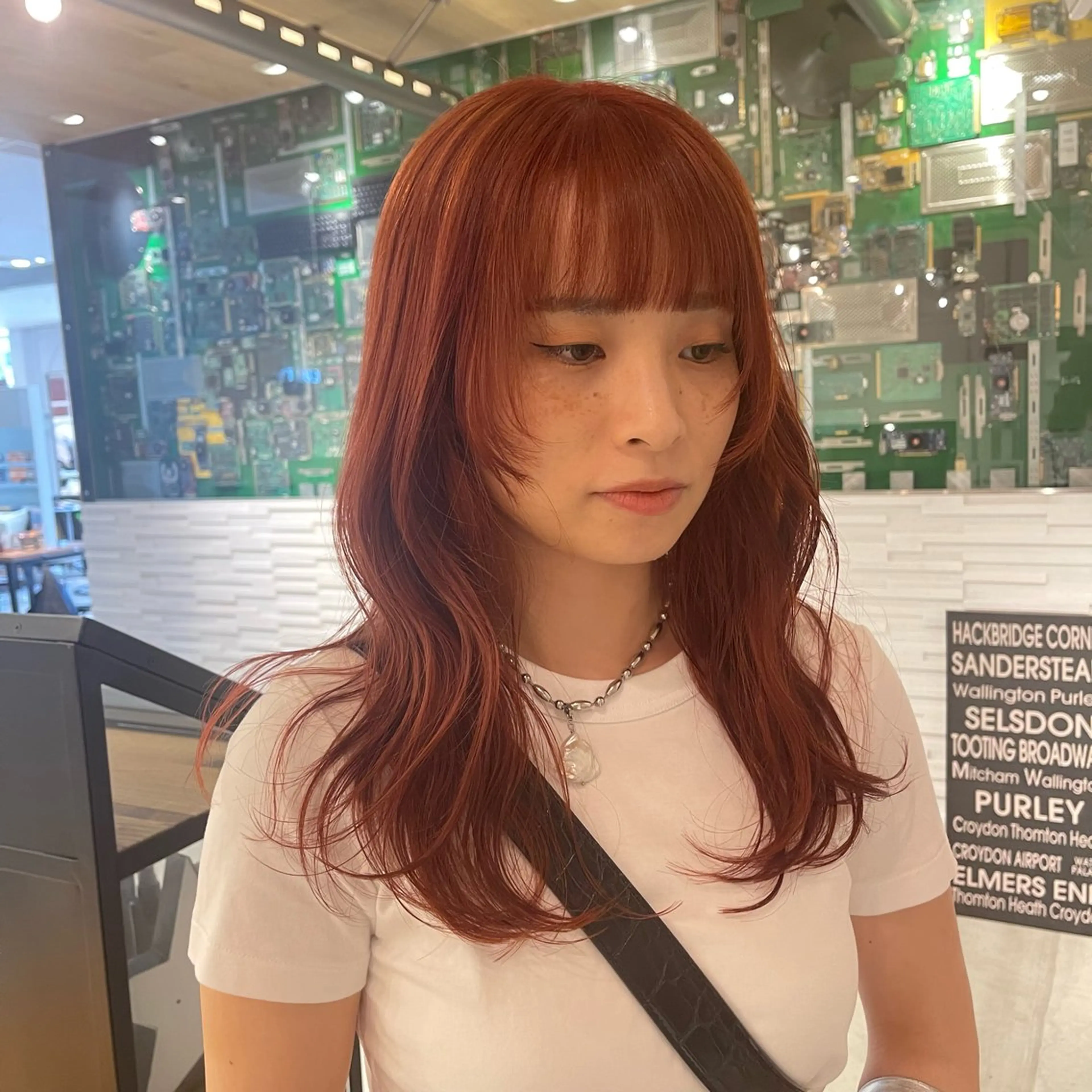 ロング カラー ヘアカラー トリートメント lunty miichiのヘアスタイル