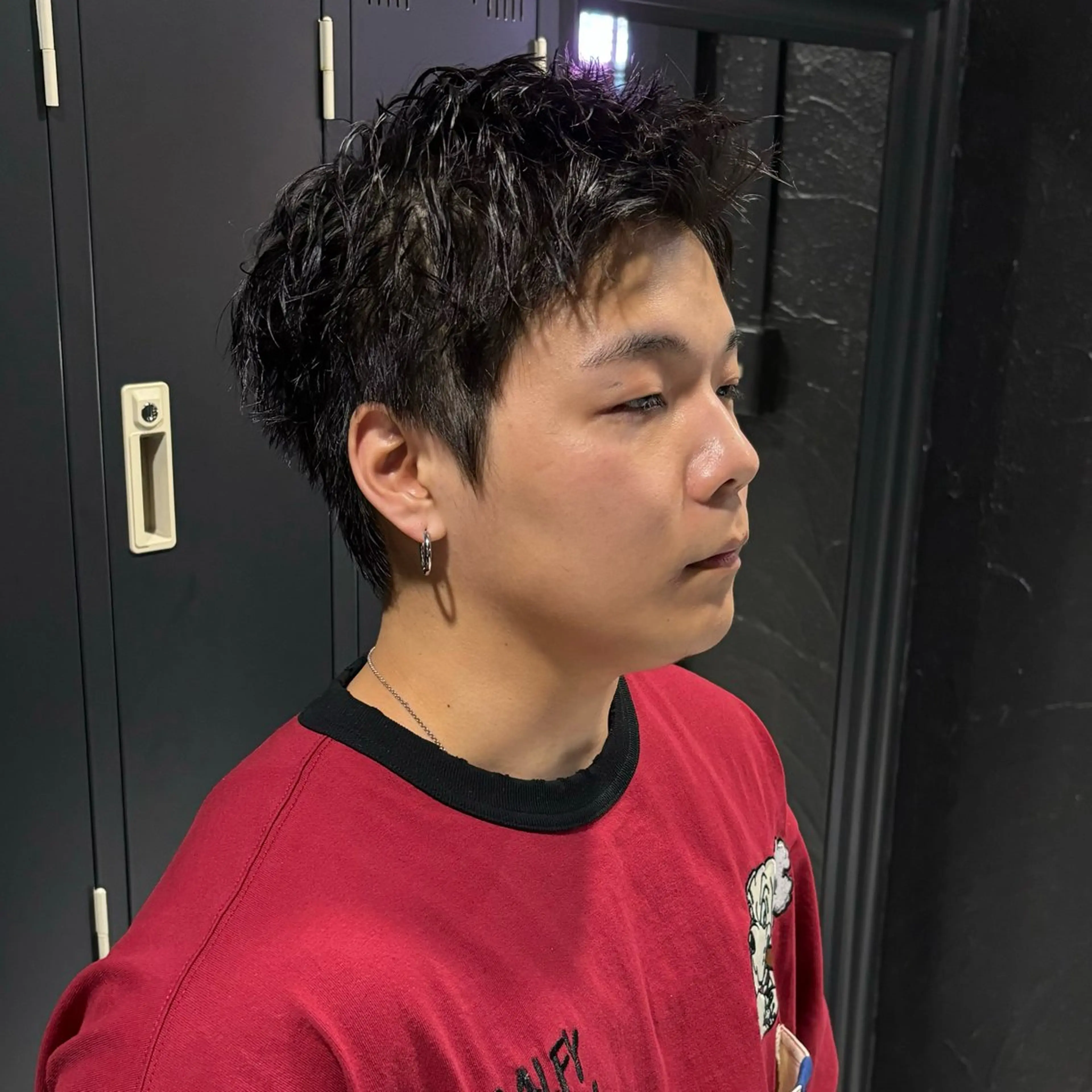 ショート パーマ メンズ スパイキーショート ショートヘア カット トリートメント ヘアセット スパイキーショート アメ村【戸兵吏駒】のヘアスタイル