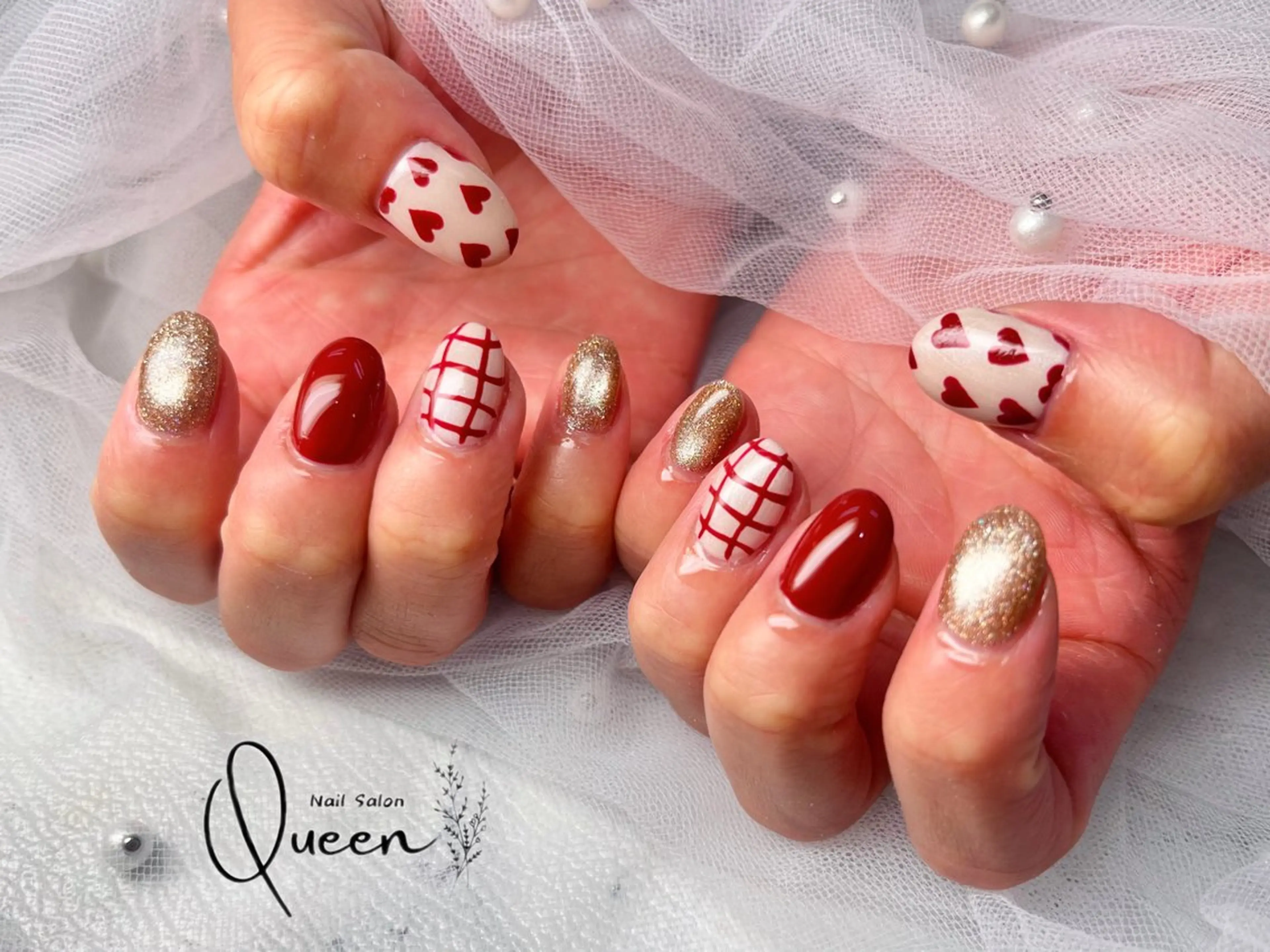 ネイル ハンドネイル Queen nail 北堀江 ASUKAのネイルデザイン
