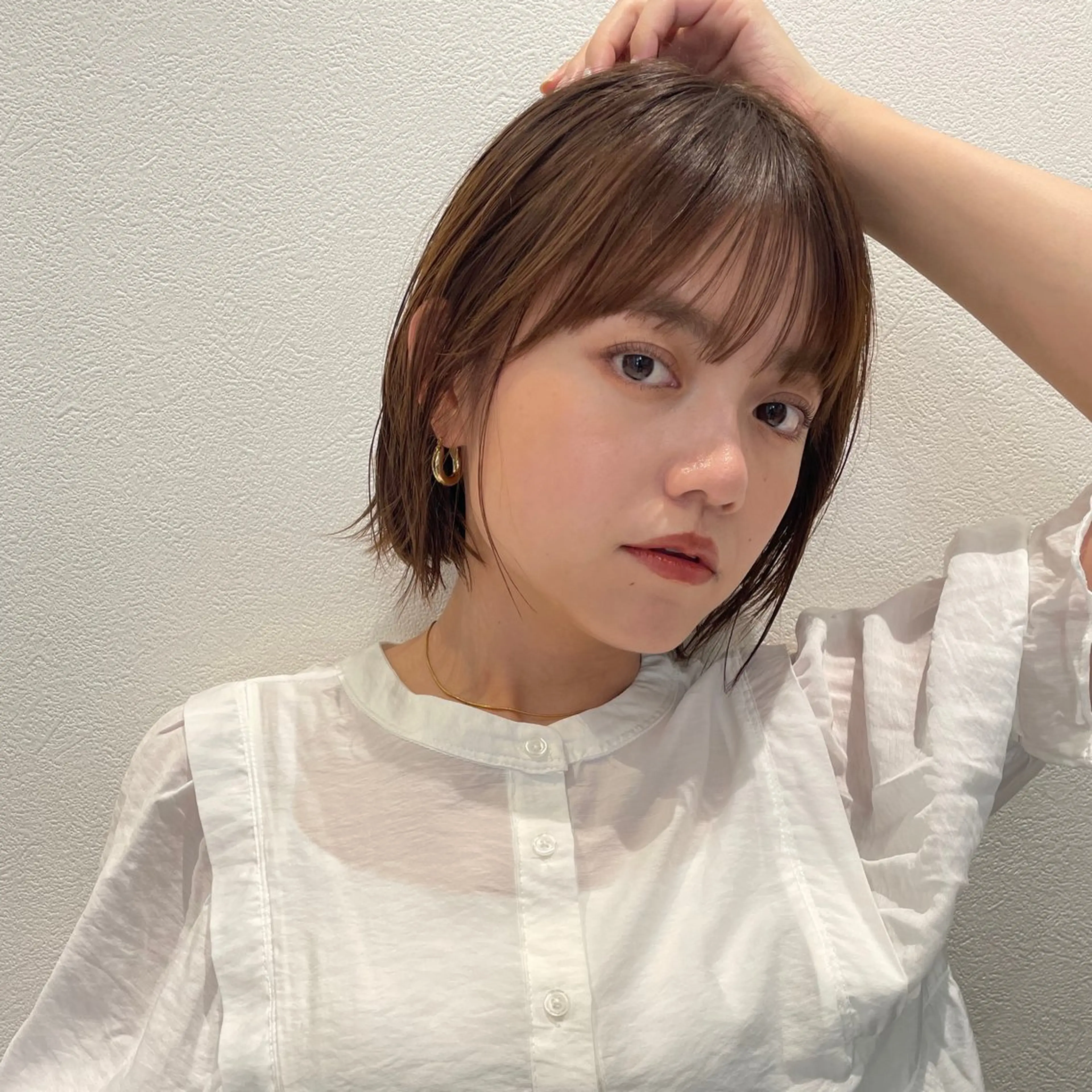 ショート カラー ボブ 🤎カット/ブリーチ /縮毛矯正/大宮🤎のヘアスタイル