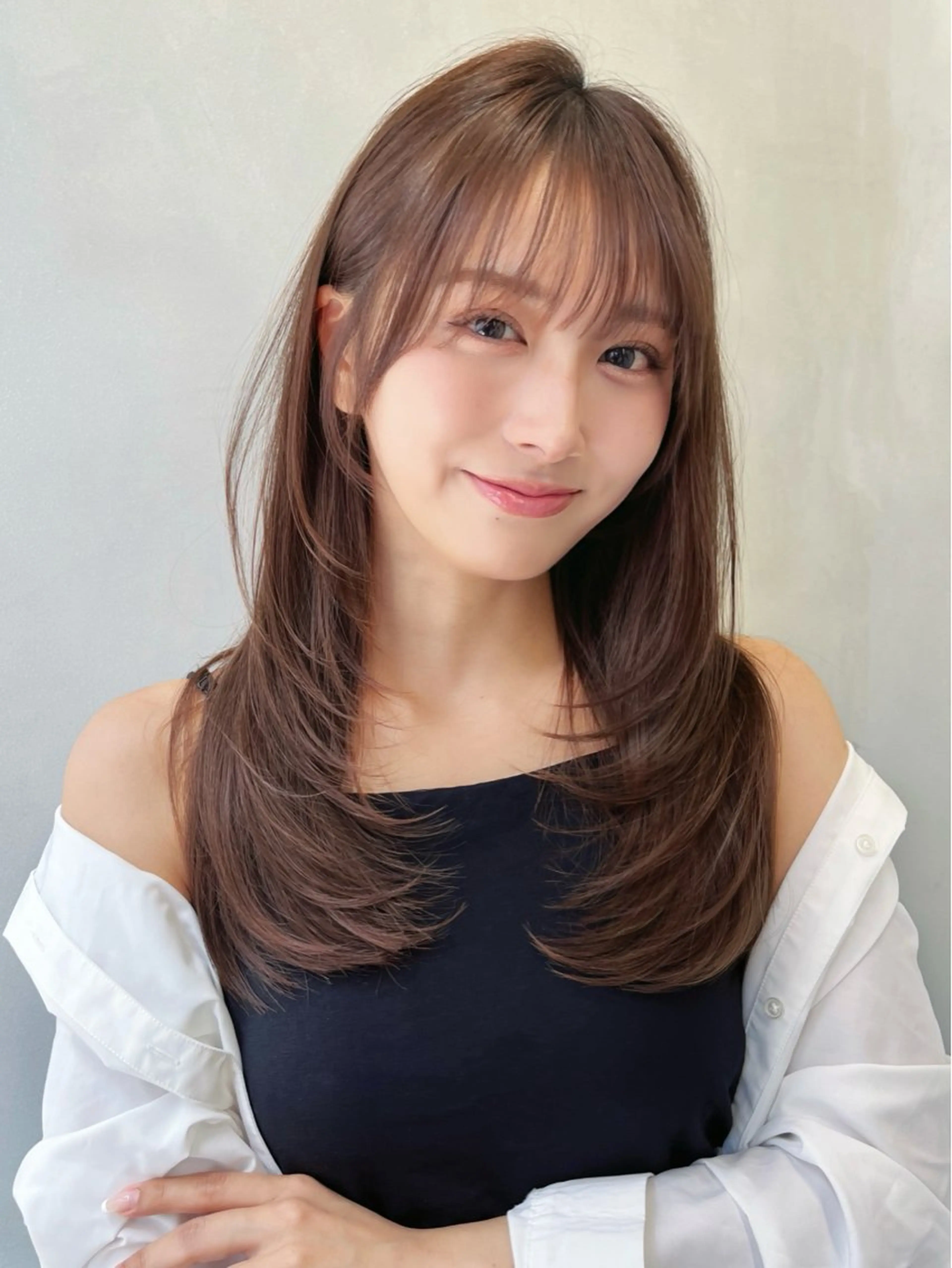 セミロング カラー ベージュカラー 透明感カラー 韓国風ヘア レイヤーカット カット ヘアカラー トリートメント 大人韓国ヘア🇰🇷 蒲生優のヘアスタイル