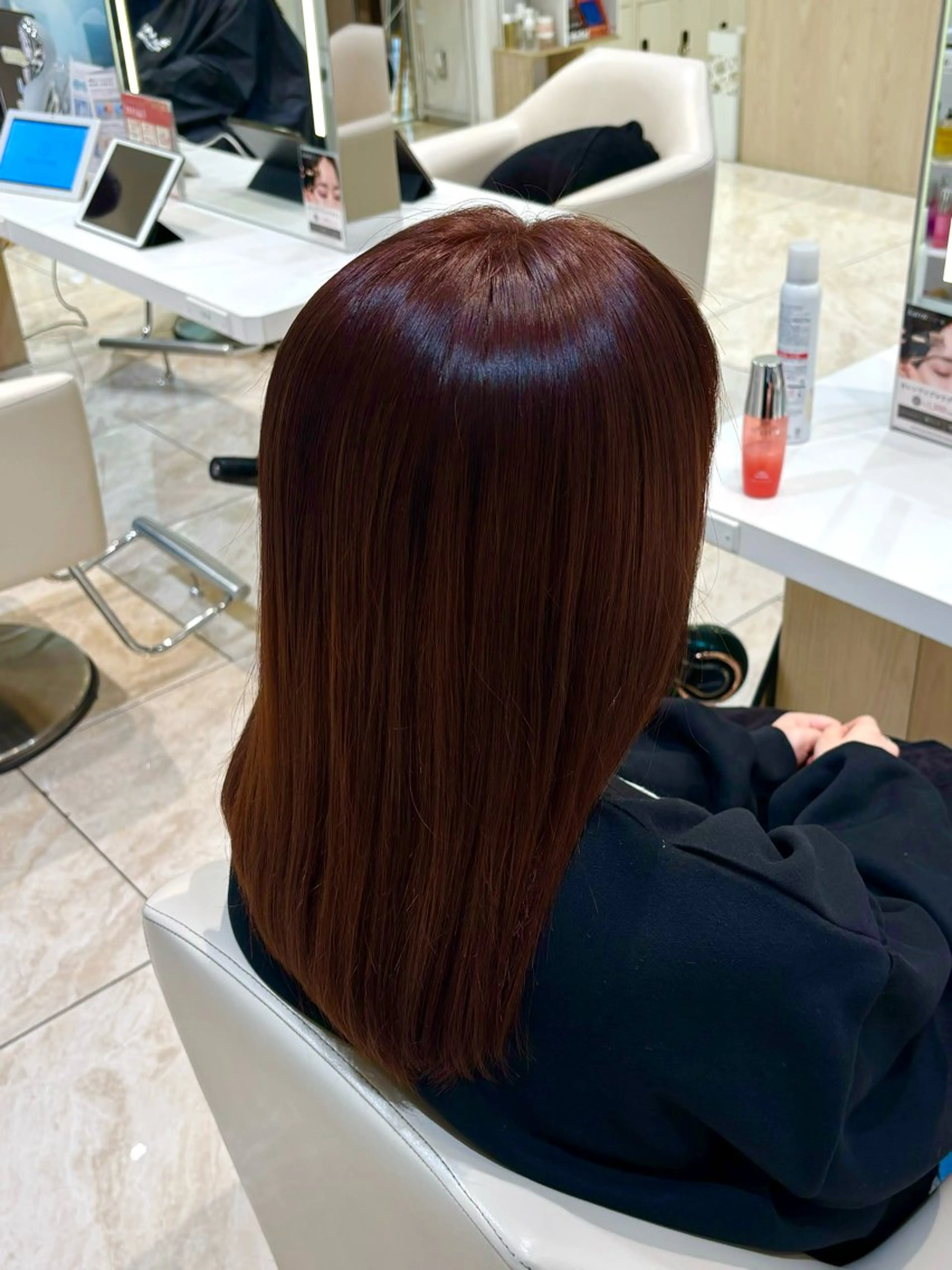 セミロング カラー ブラウンカラー オレンジ トリートメント カット ヘアカラー トリートメント miho‪𓂃 ANNETTAのヘアスタイル