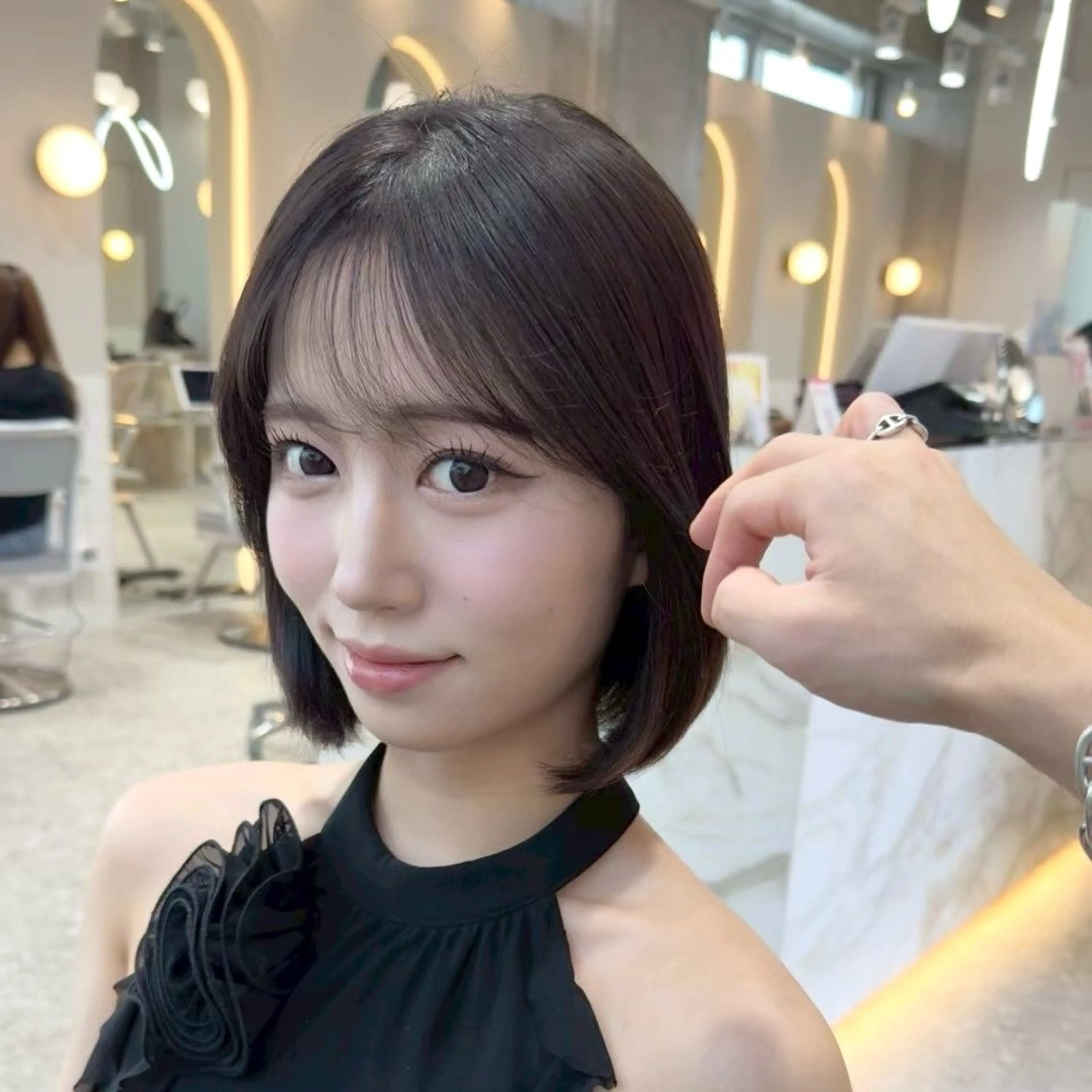 ミディアム カラー カット ヘアカラー トリートメント 新宿/髪質改善/ボブ 韓国レイヤー大重聖斗のヘアスタイル
