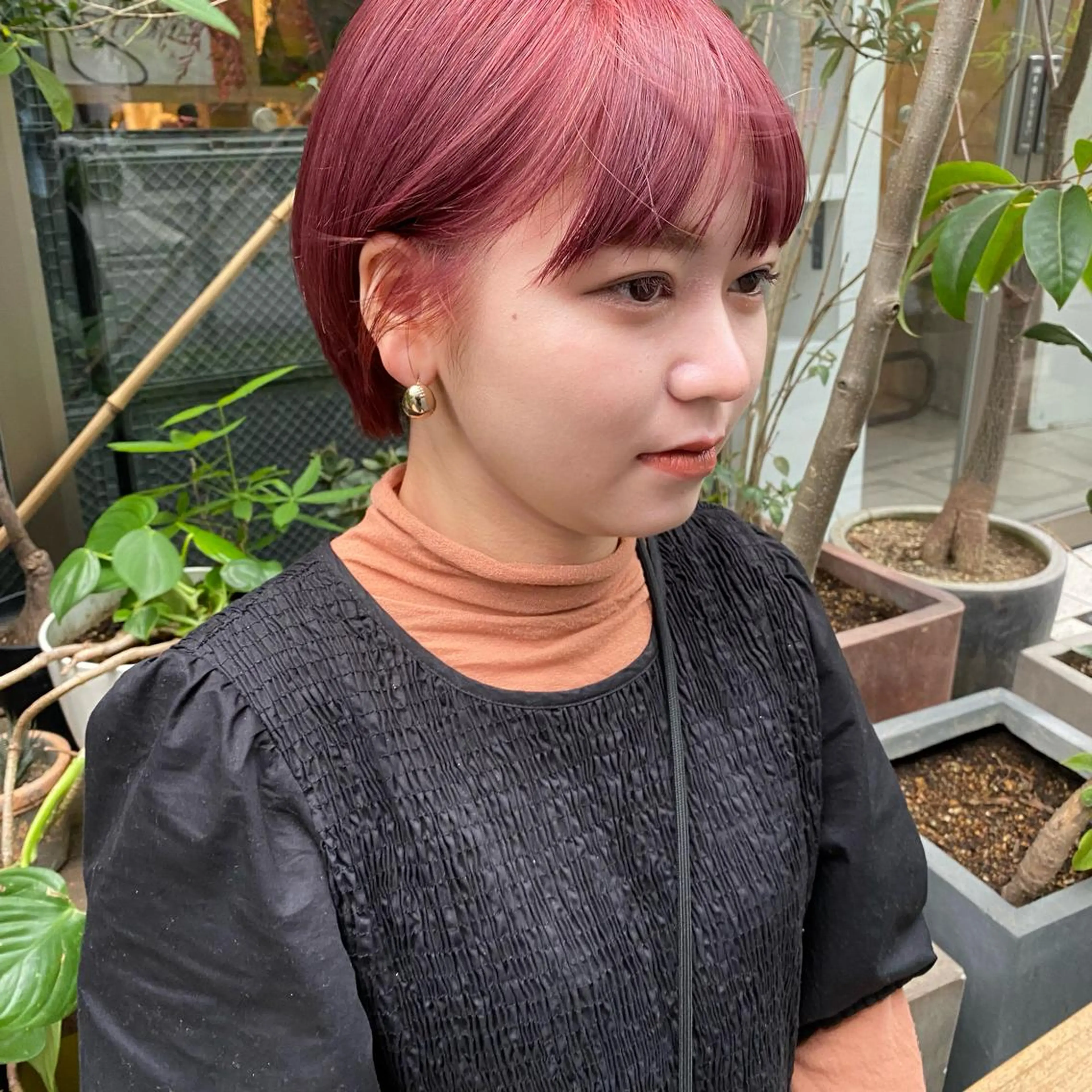 ショート カラー ダブルカラー ピンクカラー カット ヘアカラー ウツワ所属・田中 南帆のヘアスタイル
