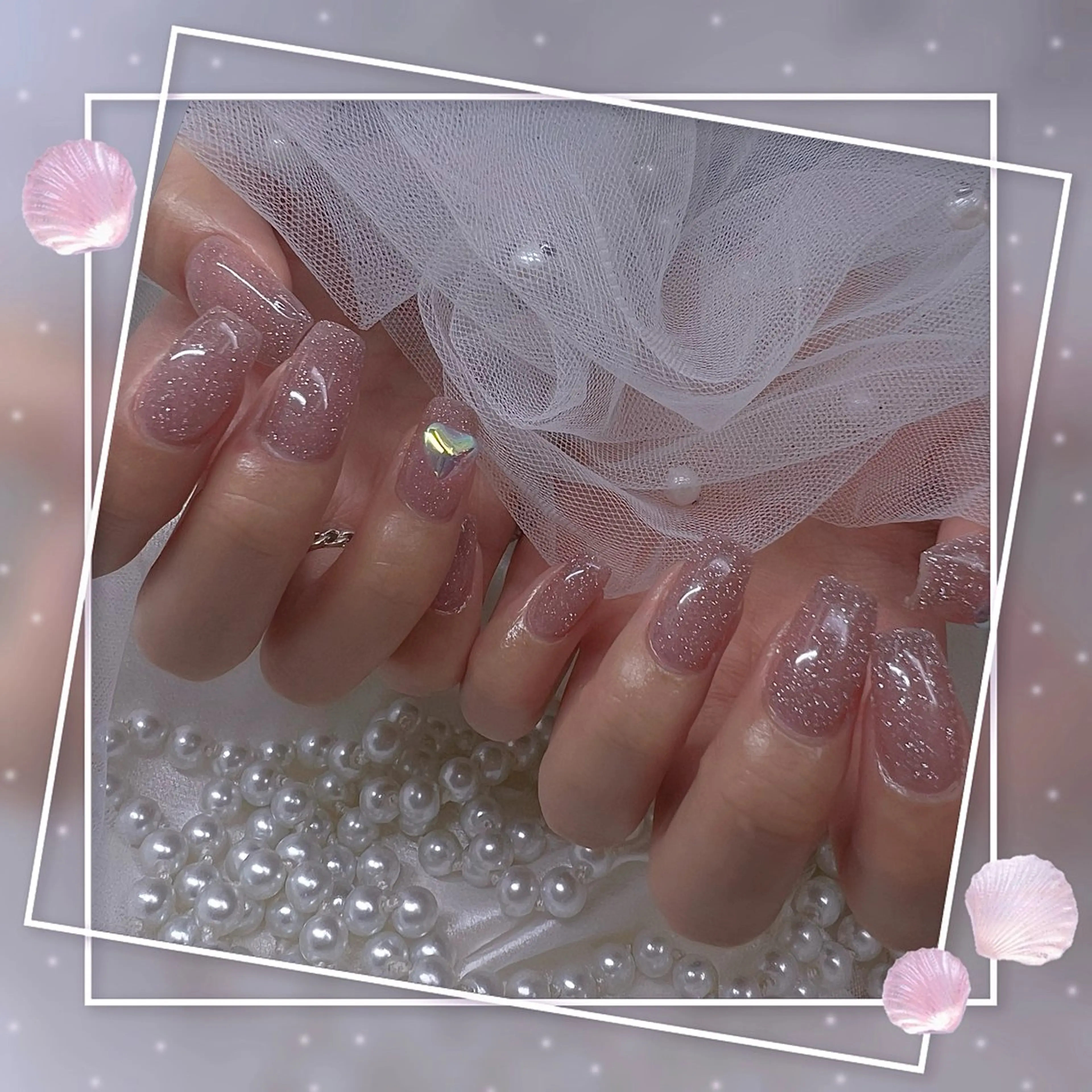 ネイル チークネイル ガーリー グラデーション マグネットネイル ピンク ハンドネイル Chill Nailsalonのネイルデザイン