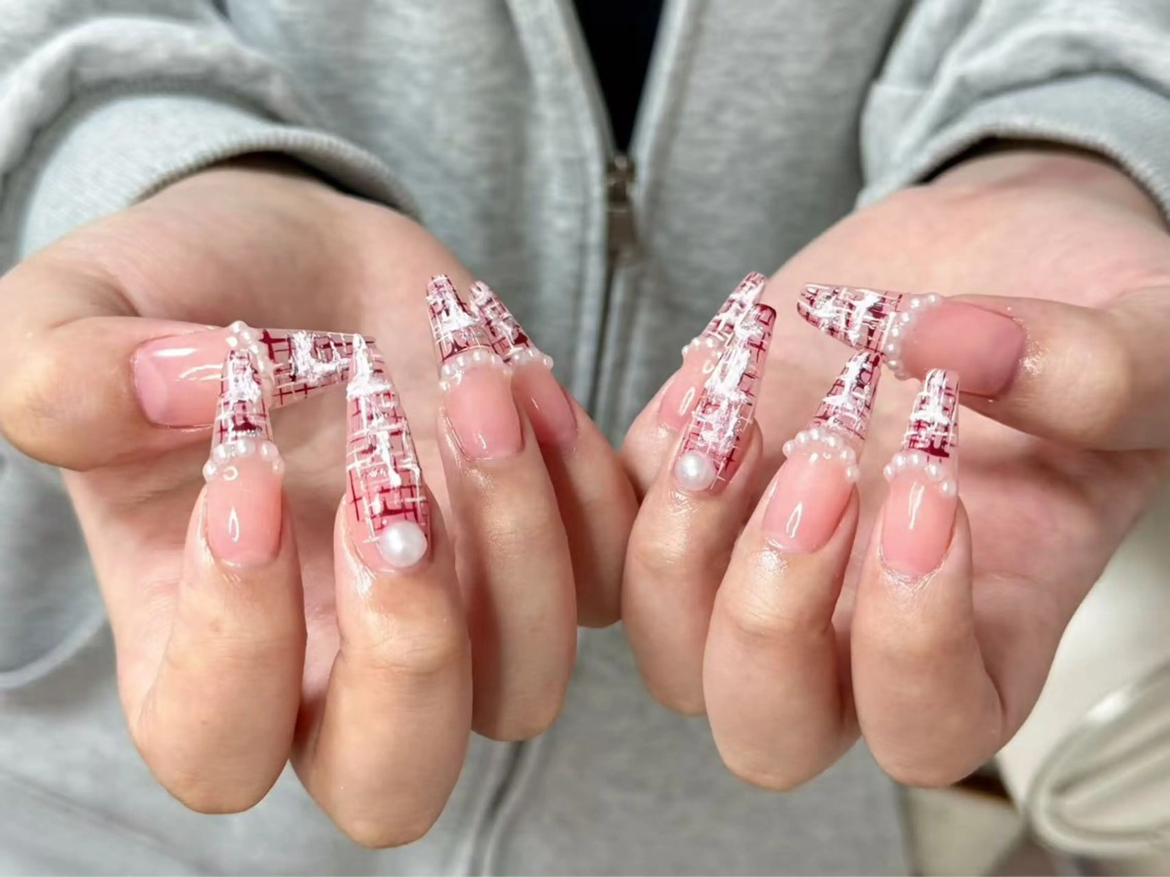 ネイル アートネイル オーロラネイル チークネイル フレンチネイル ガラスフレンチ ハンドネイル 🎀🎀YooLi Nail Salonのネイルデザイン