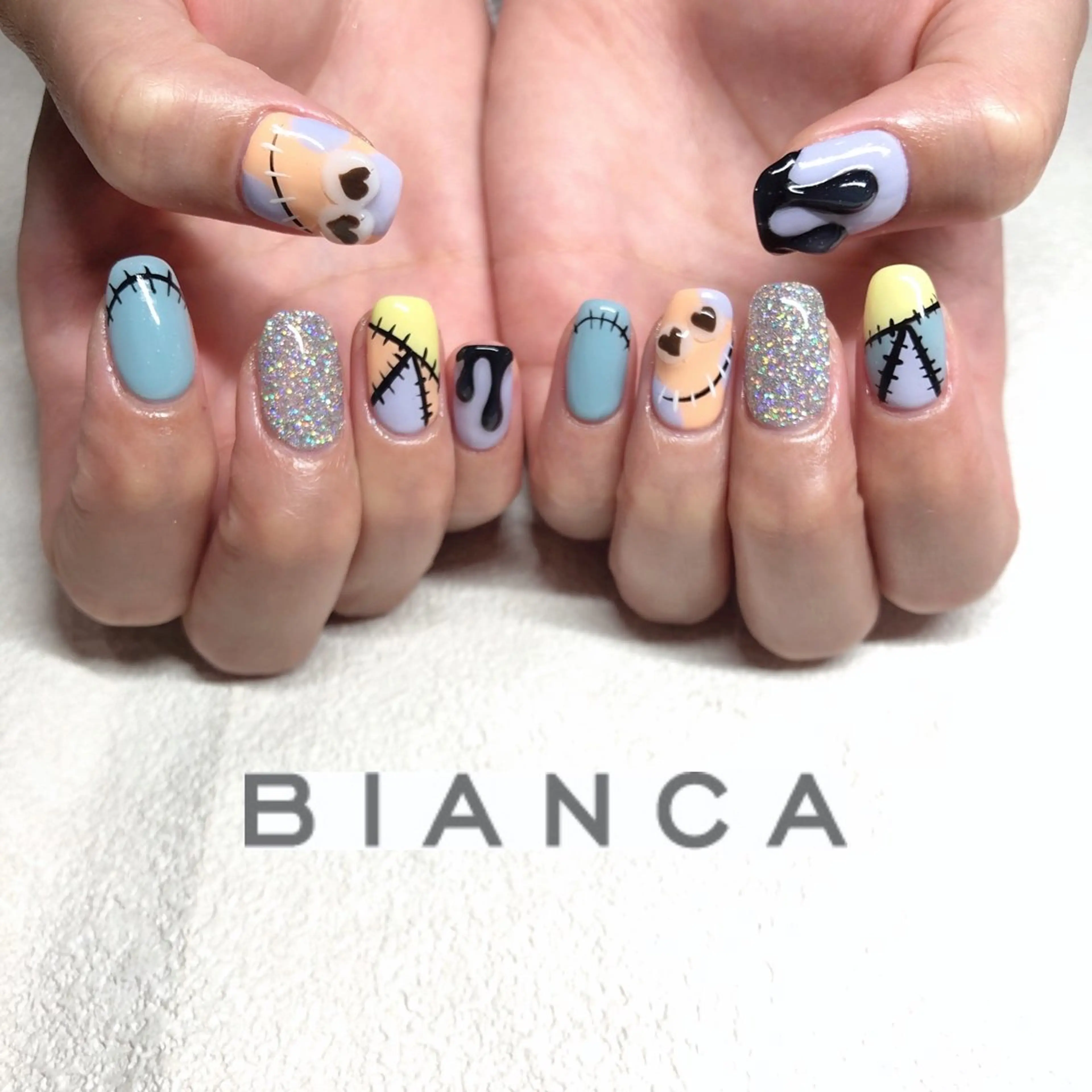ショート ハロウィン ハンドネイル Bianca 溝の口 ASANOのネイルデザイン