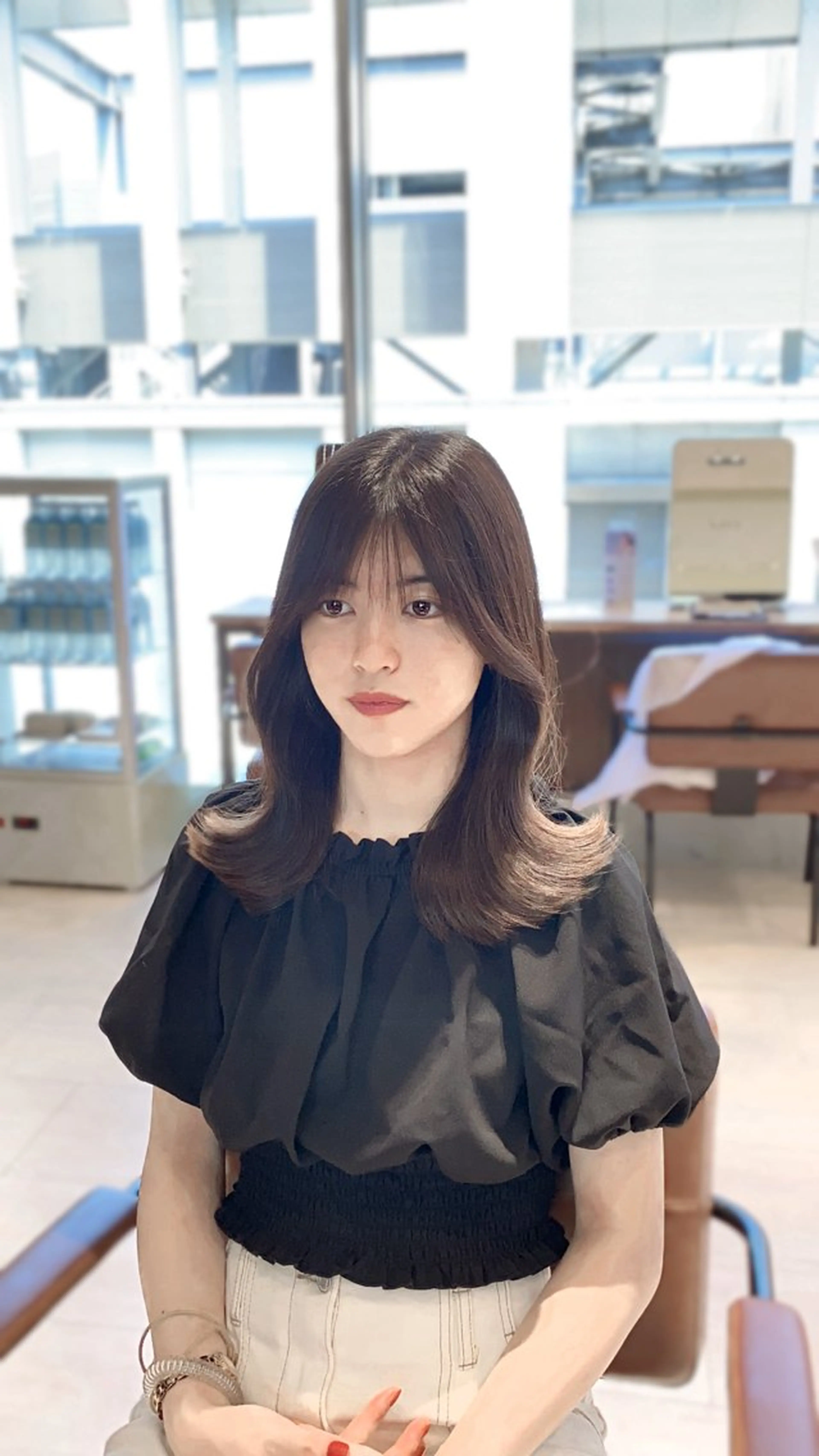 セミロング カラー ヘアアレンジ 最小顔周り レイヤー特化/こうきのヘアスタイル