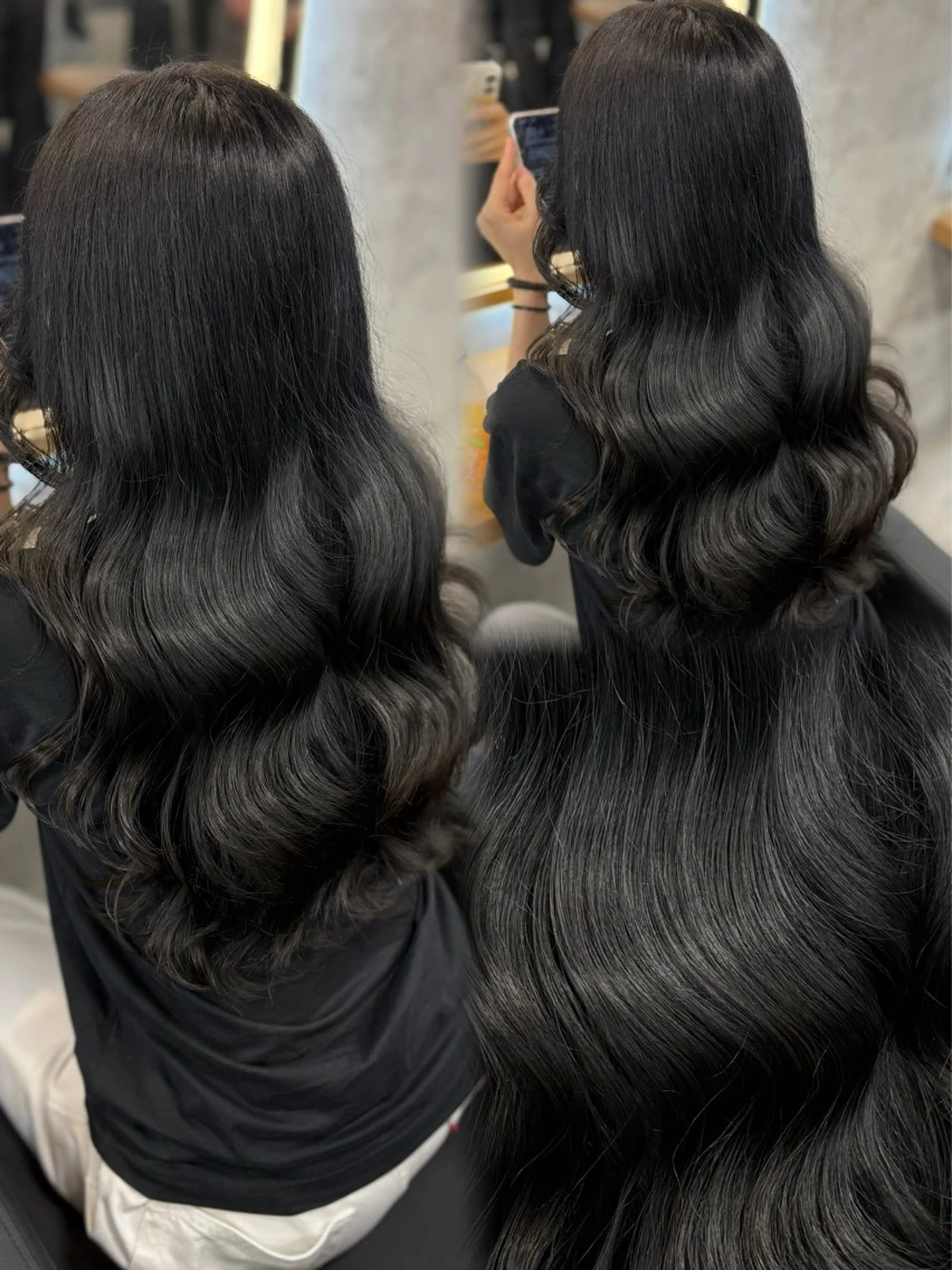 ロング カラー ヘアアレンジ ヘアカラー トリートメント ヘアセット 🩵透明感カラー HIYO🩵のヘアスタイル