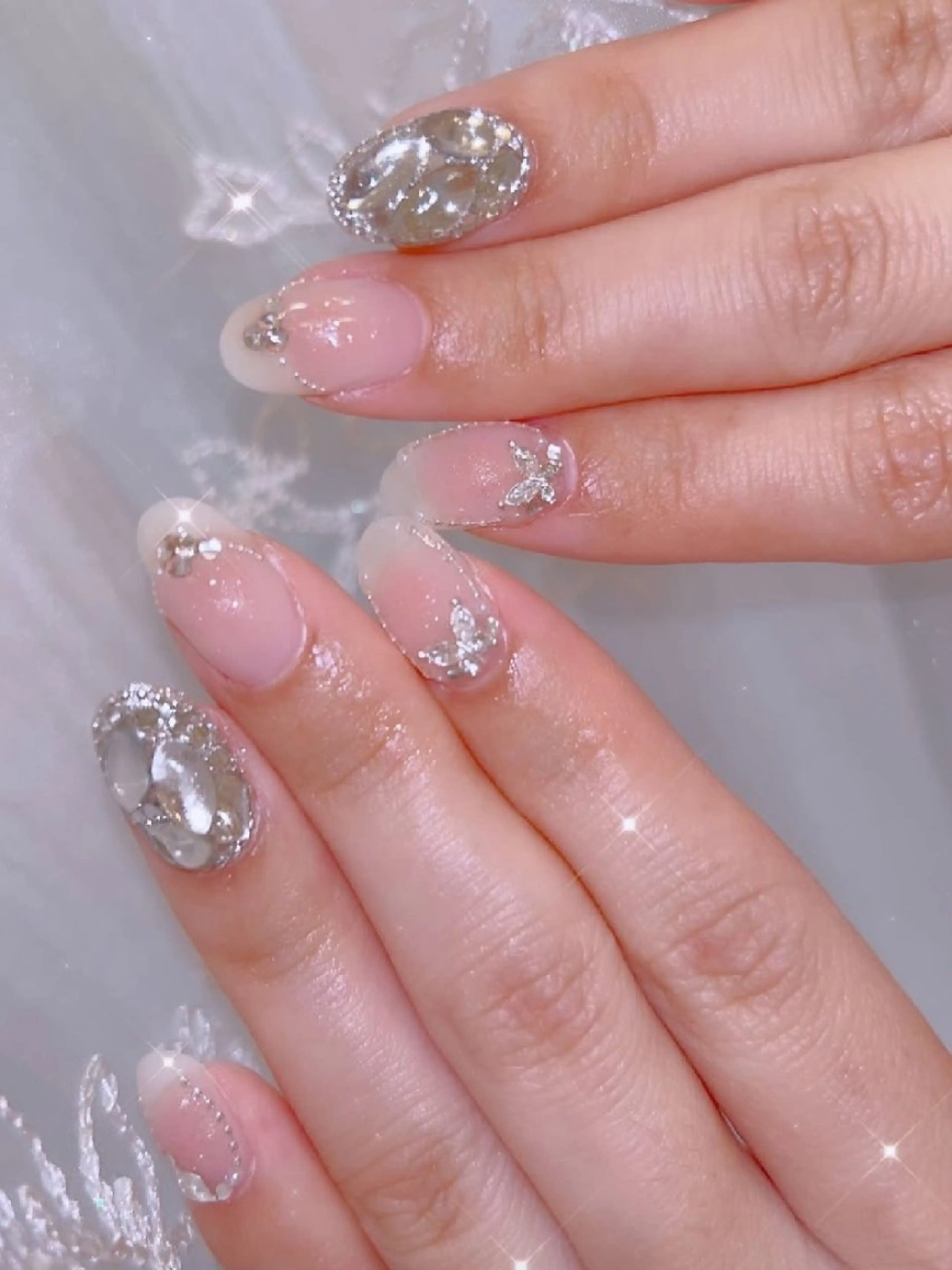 ネイル 長さ出し ジェルネイル 韓国ネイル マグネットネイル ニュアンスネイル ハンドネイル I LOVE ME NAIL.｡.:*♡のネイルデザイン