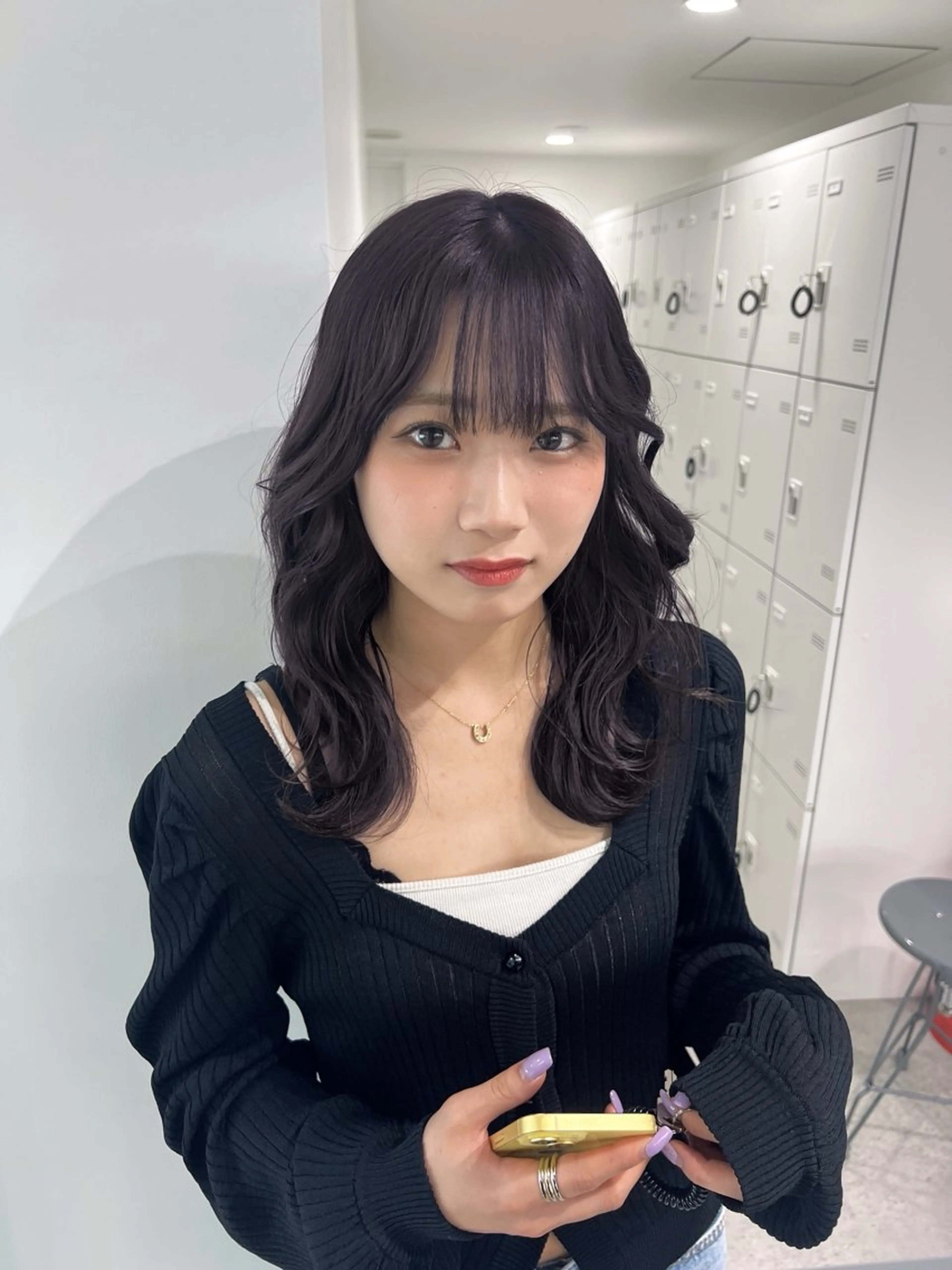 ロング カラー ヘアカラー 暗髪🩶ラベンダー/ ブルー/ユウナ🤍のヘアスタイル