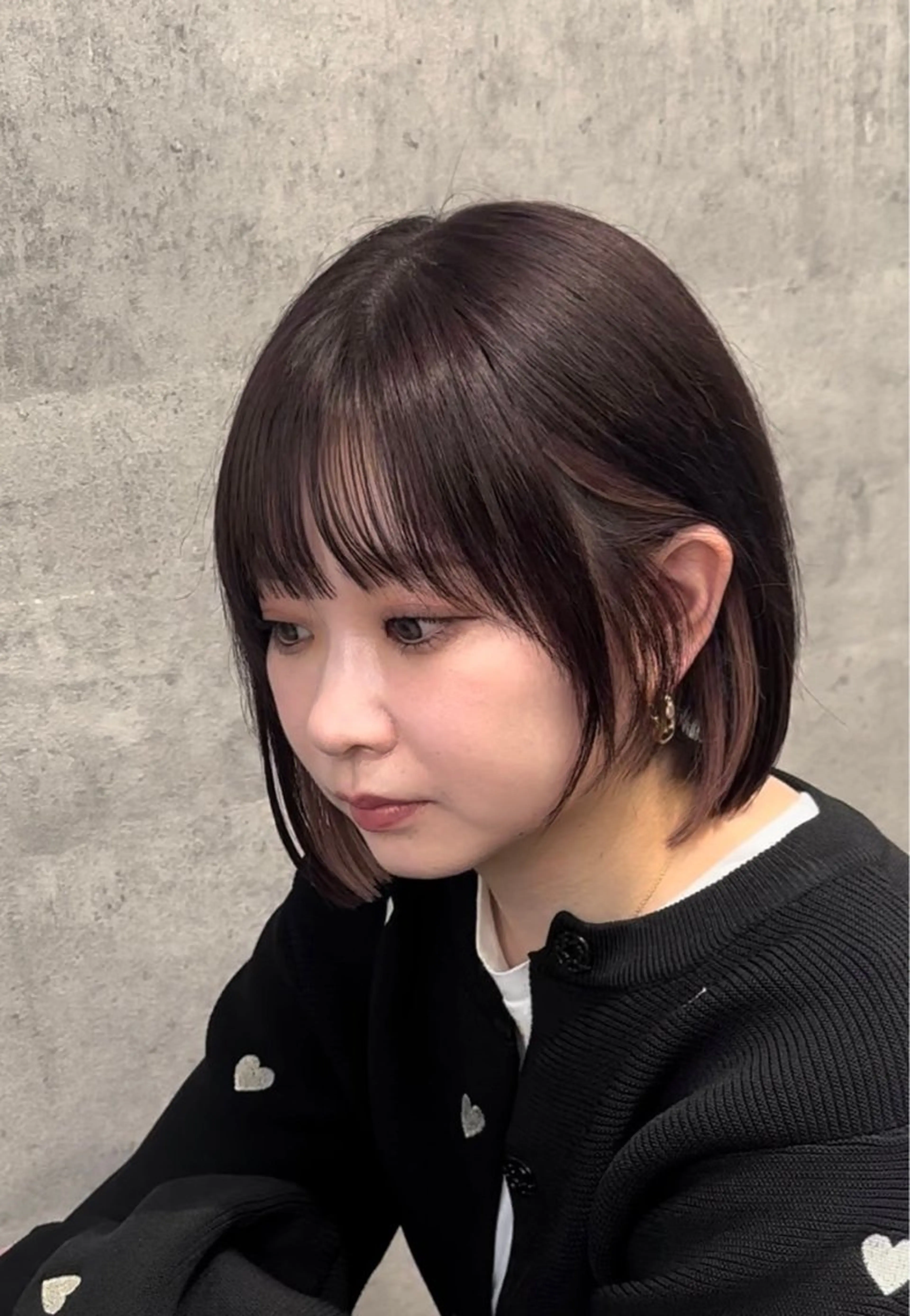 ミディアム カラー 川浪 ほほみのヘアスタイル