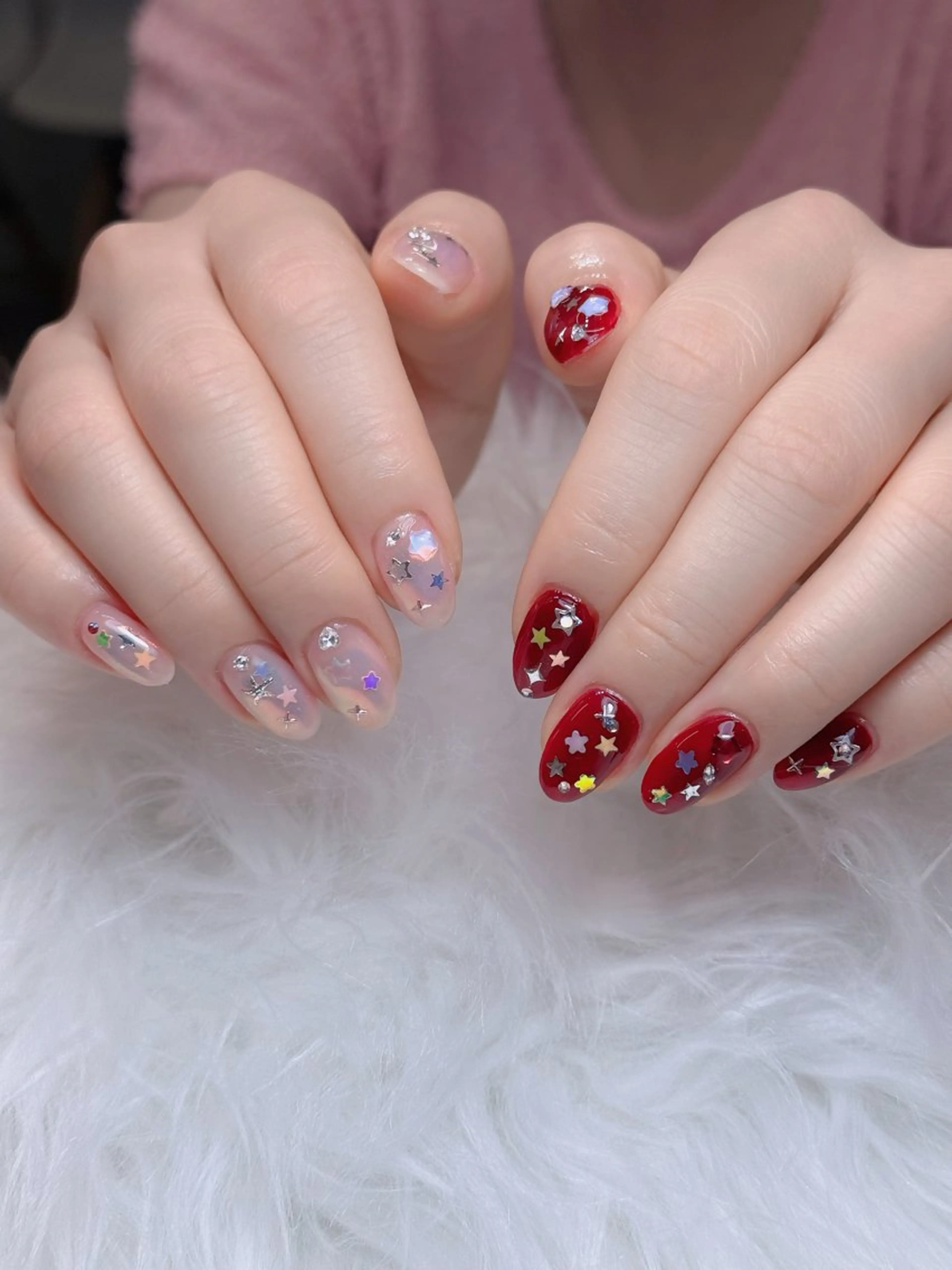 ネイル オーロラネイル チークネイル フットネイル フレンチネイル 韓国ネイル ハンドネイル Lumi Nailのネイルデザイン