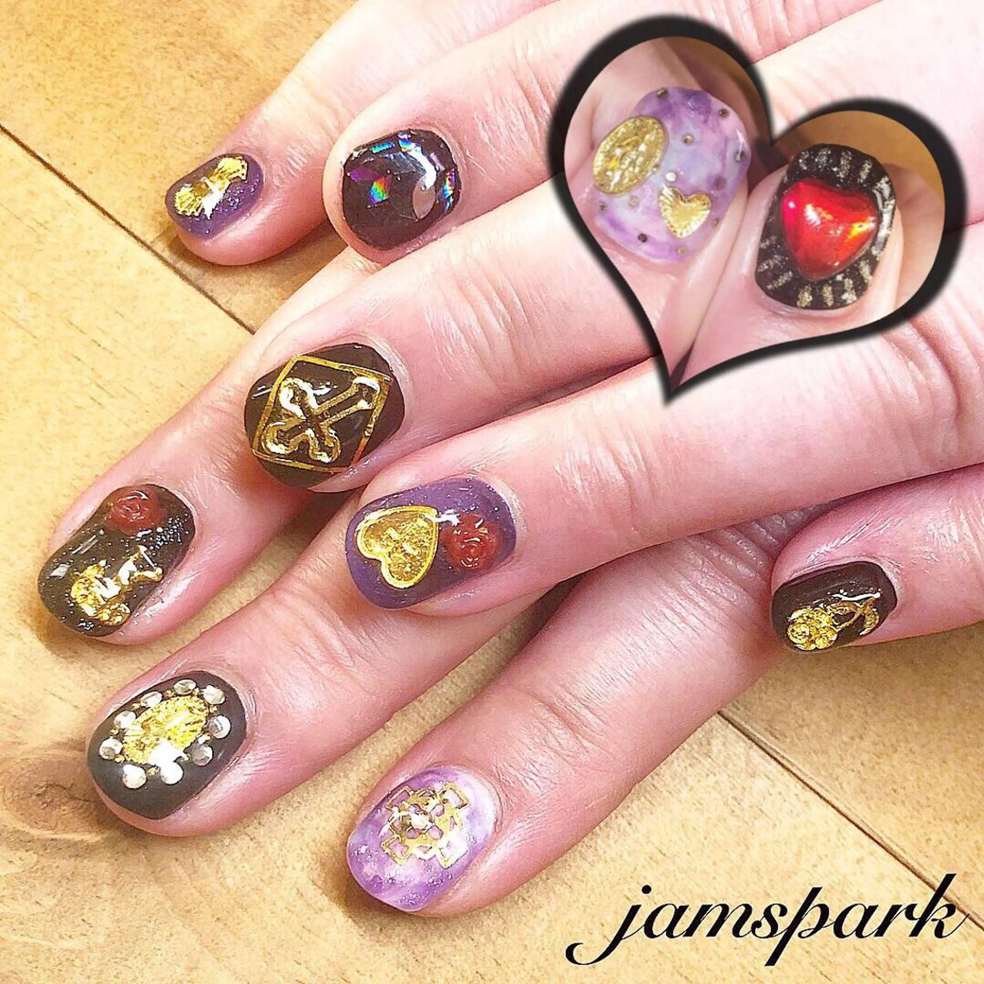 ネイル オーロラネイル ジェルネイル ハート 持ち込み jamspark ✨のネイルデザイン